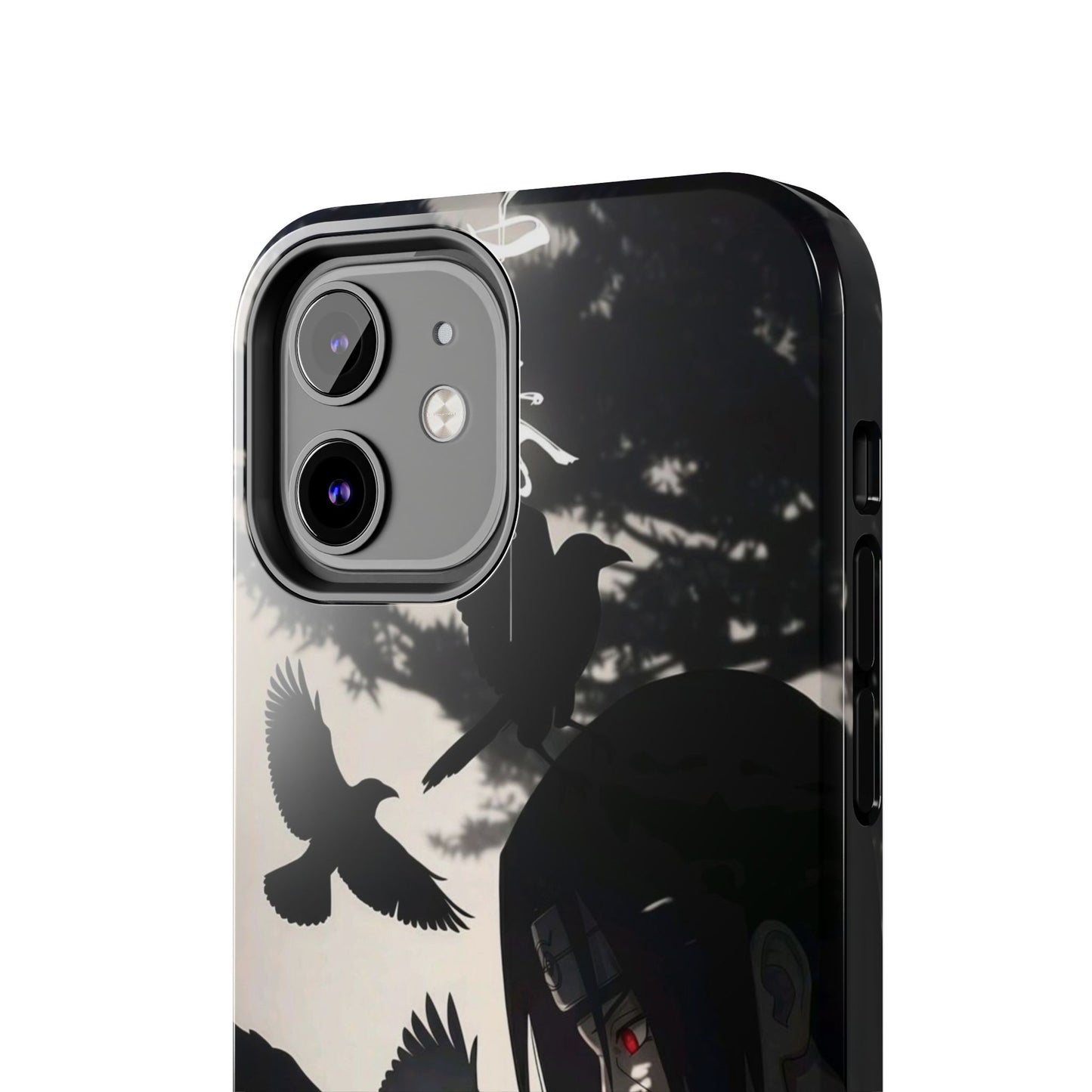 Anime Raven Silhouette Phone Case — Dark Red Eye Tough Protective Case