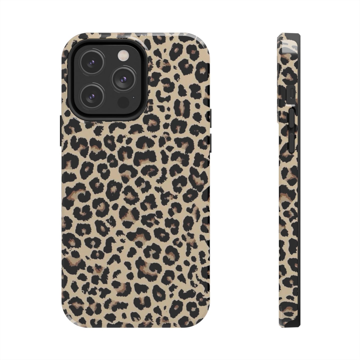 Leopard Print Tough Phone Case — Durable Protective iPhone Cover