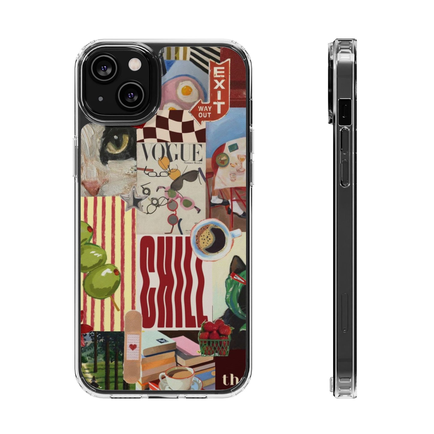 Collage Vintage Aesthetic Clear Impact-Resistant Phone Case