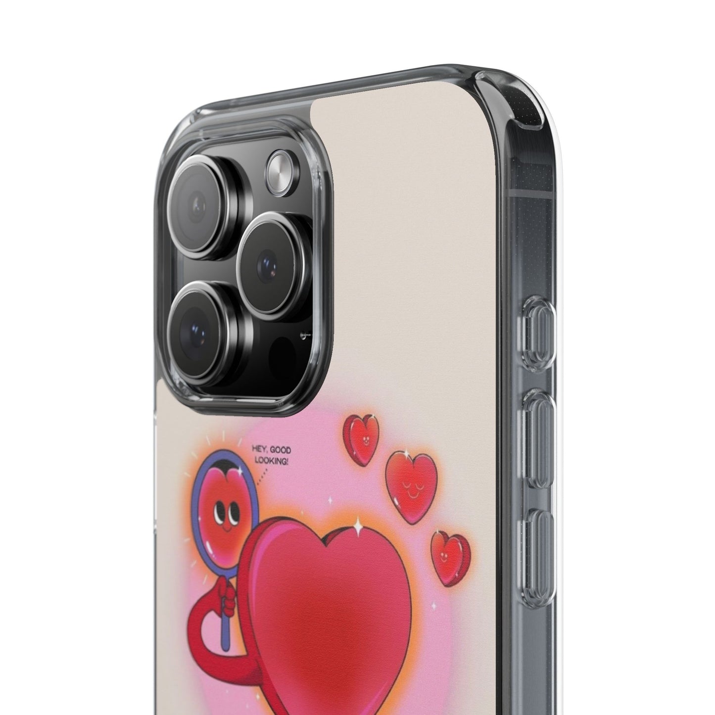 Clear Phone Case — "Be Kind to Yourself" Heart Design