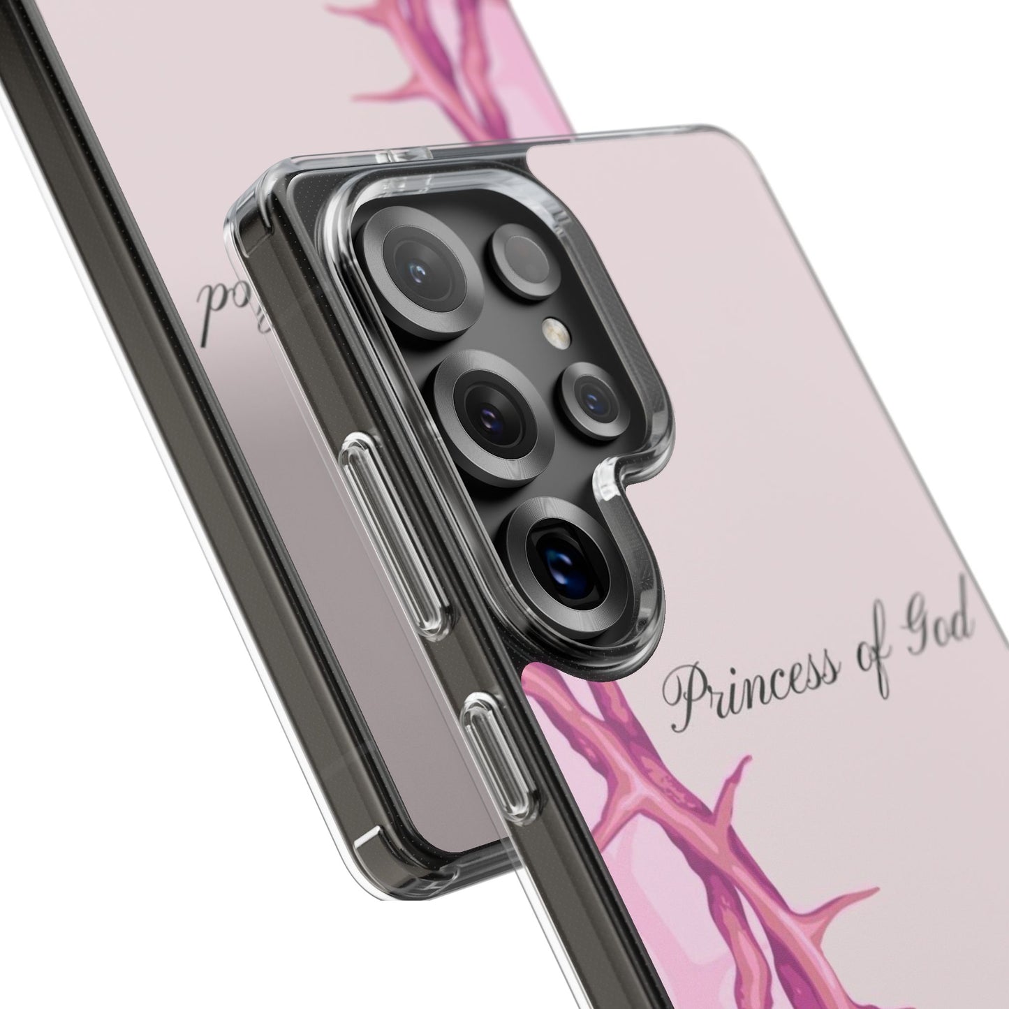 Phone Case — "Princess of God" Pink Crown of Thorns Clear Impact-Resistant Case