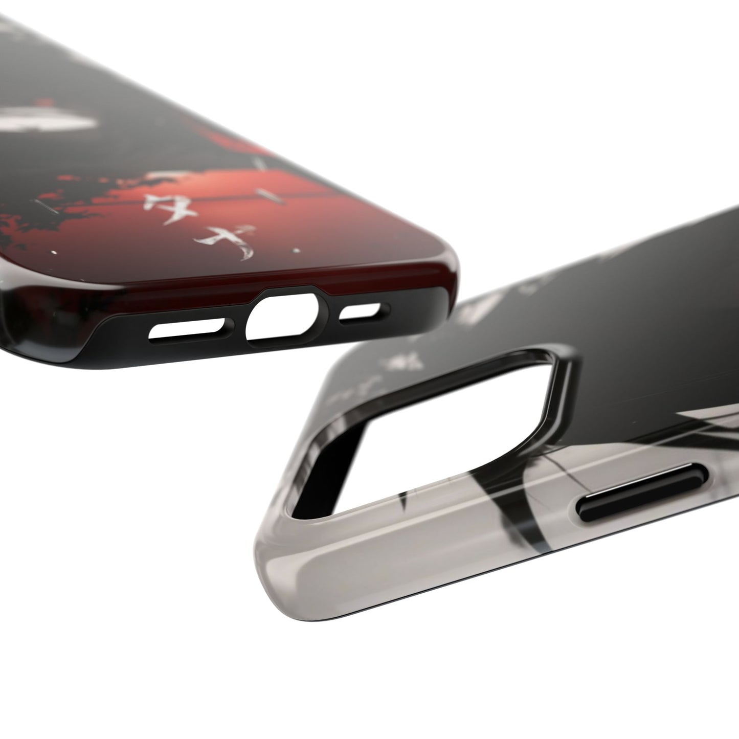 Anime Dark Ninja Phone Case — Red Eye Silhouette Tough Phone Case