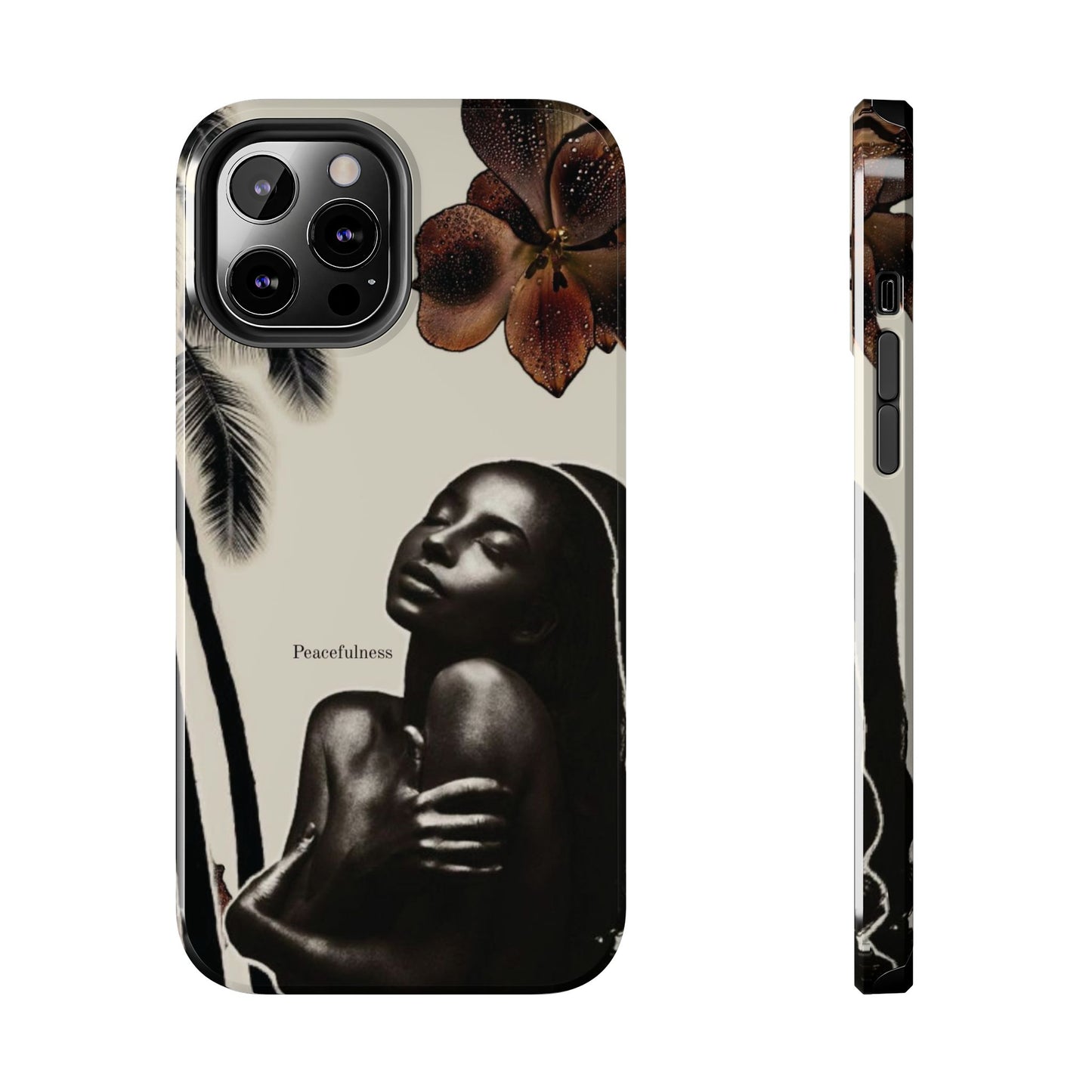 Tough Phone Case — "Peacefulness" Artistic Black Woman Floral Design