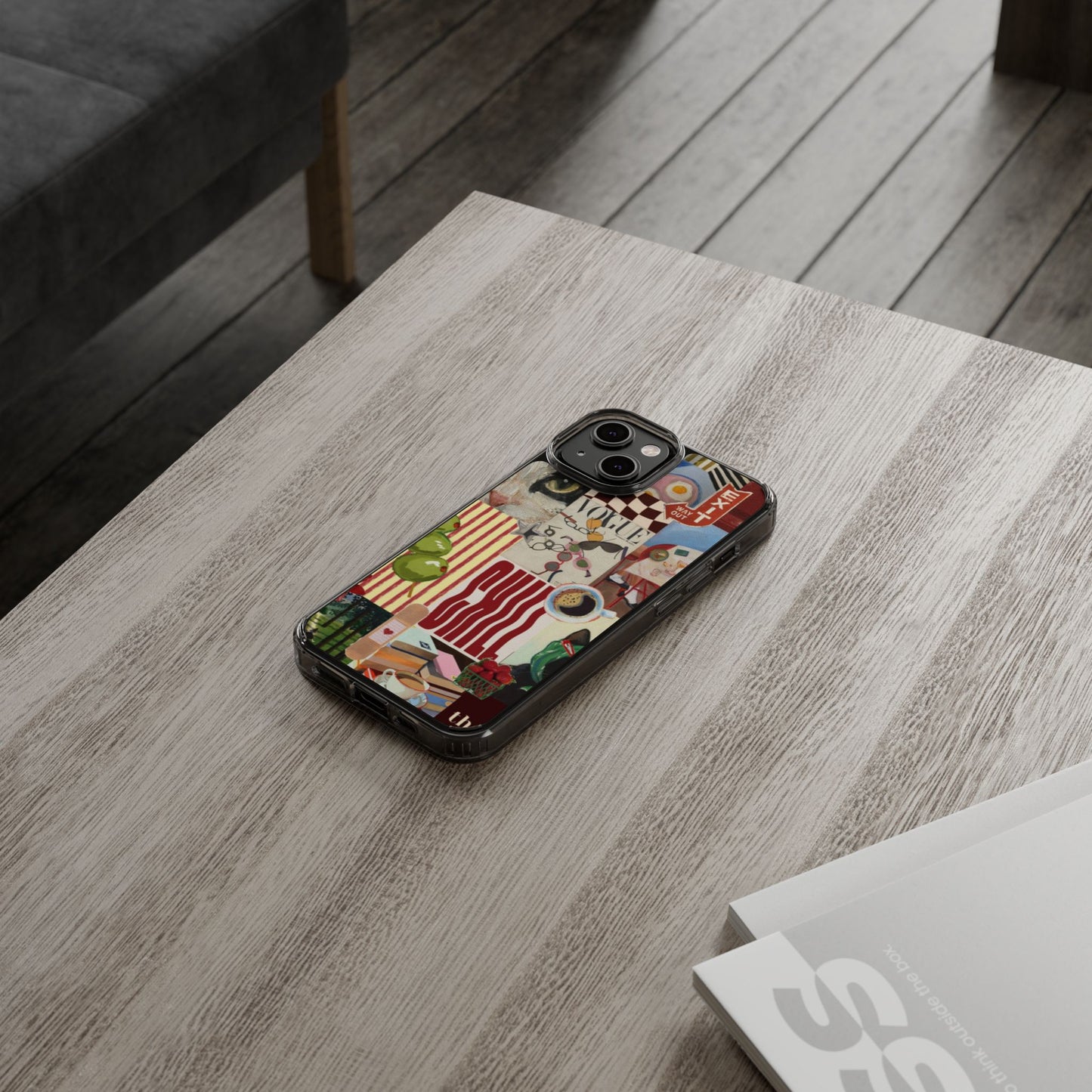 Collage Vintage Aesthetic Clear Impact-Resistant Phone Case