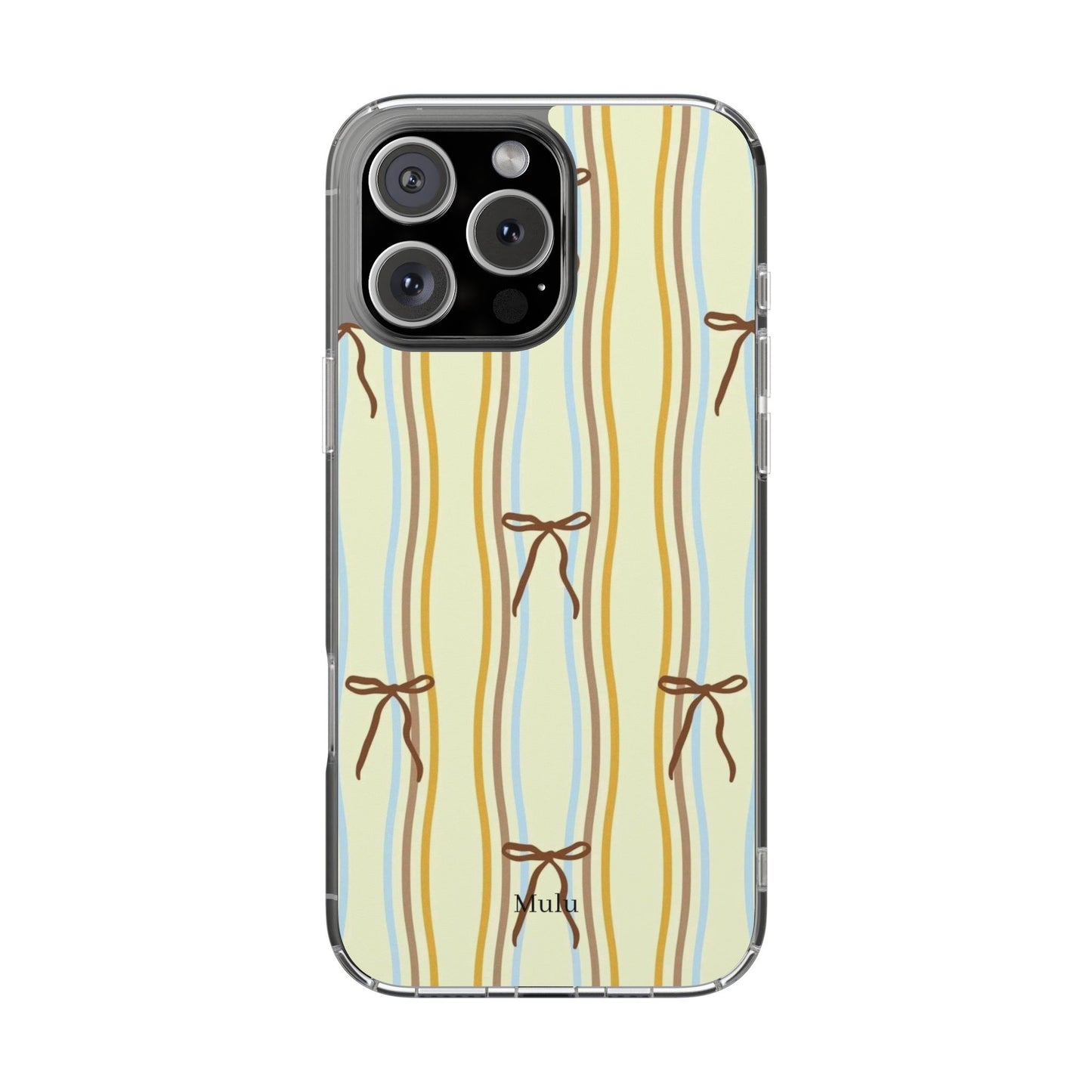 Ballet Ribbon Stripe Clear Impact Phone Case — Pastel Yellow Protective Cover