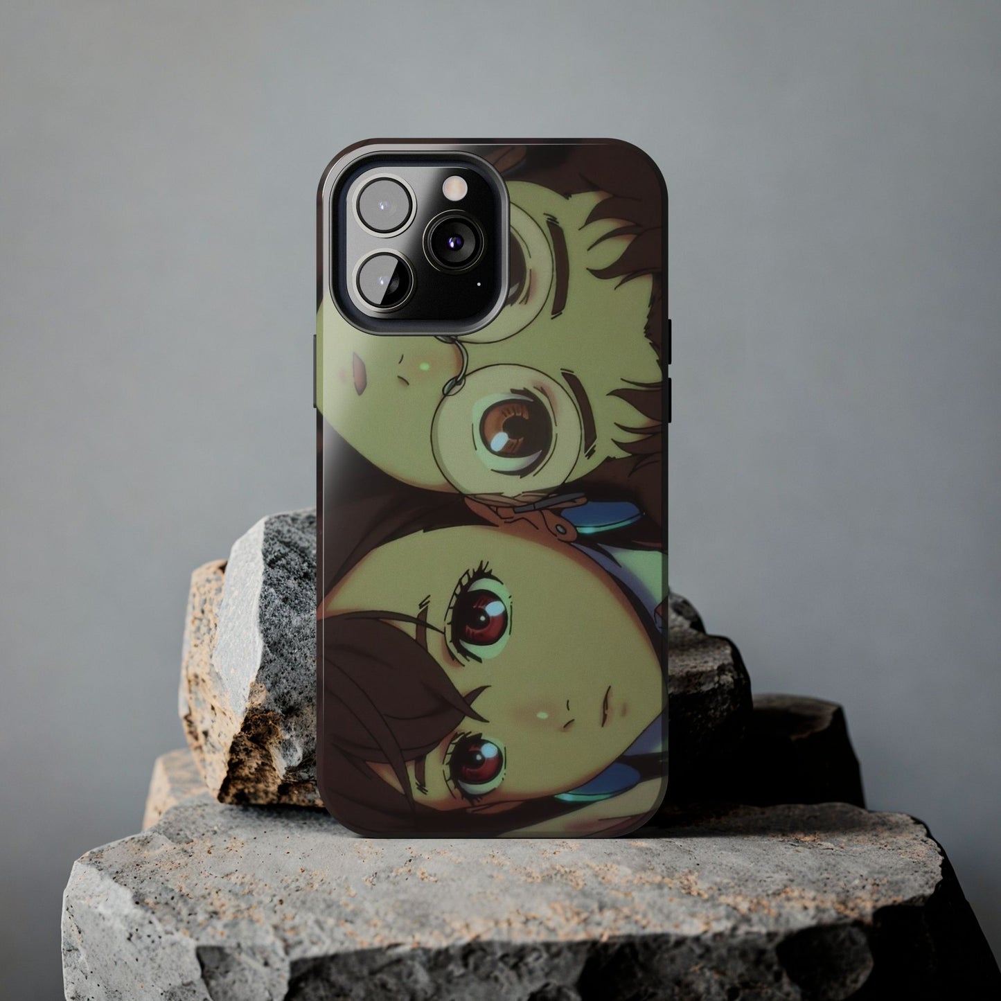 Anime Duo Tough Phone Case — Cute Chibi Sisters Protective Cover