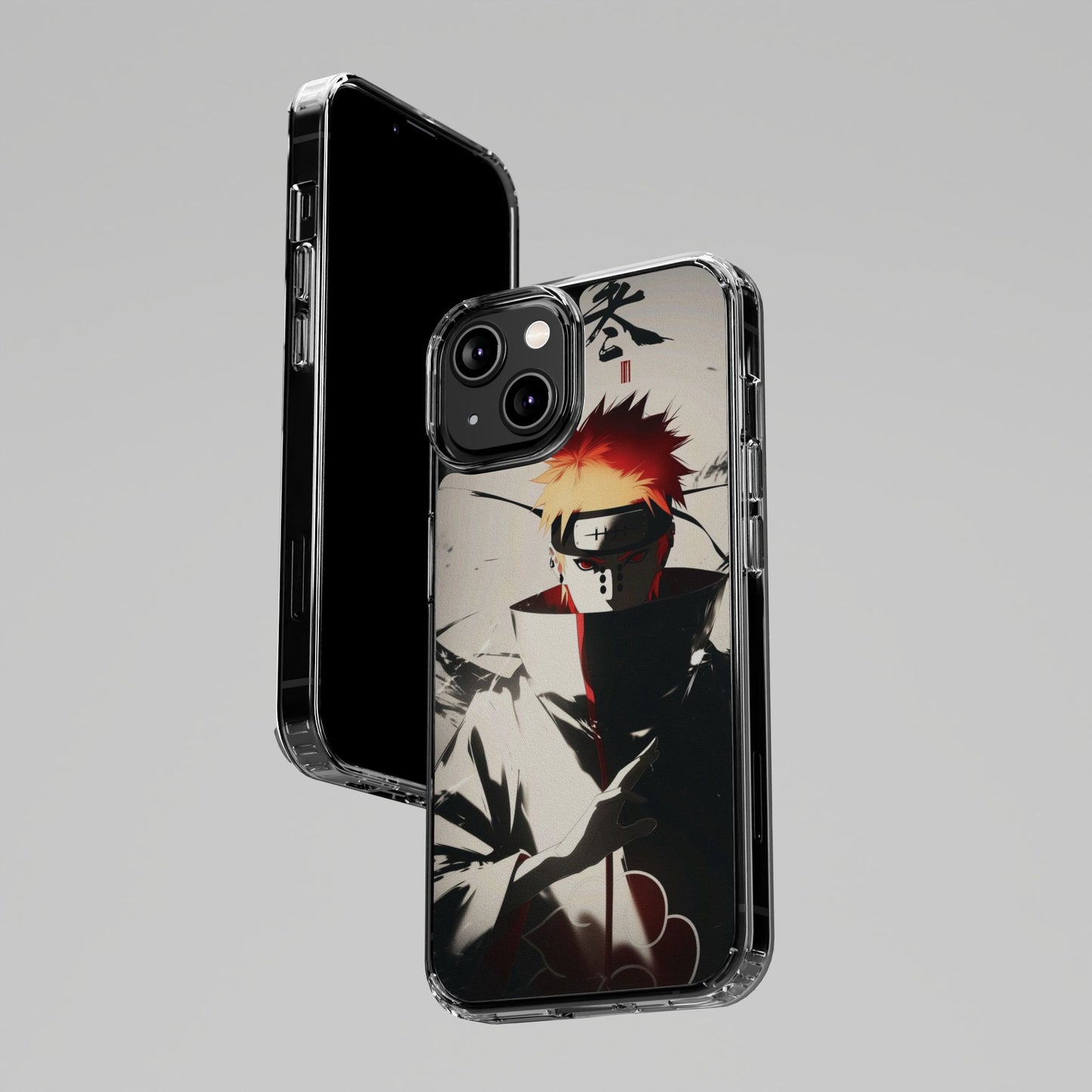 Clear Impact-Resistant Phone Case — Anime Akatsuki Shadow Design