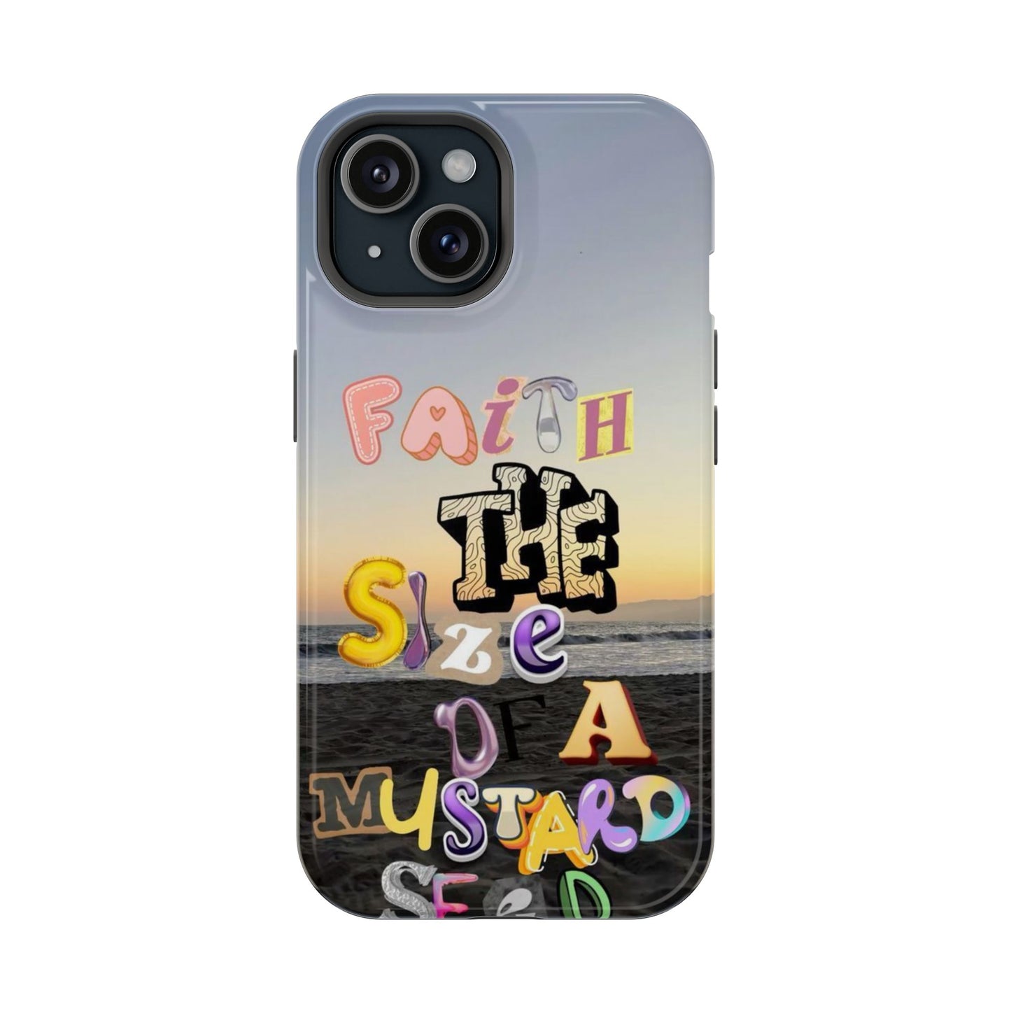Magnetic Impact-Resistant Phone Case — "Faith the Size of a Mustard Seed" Sunset Design