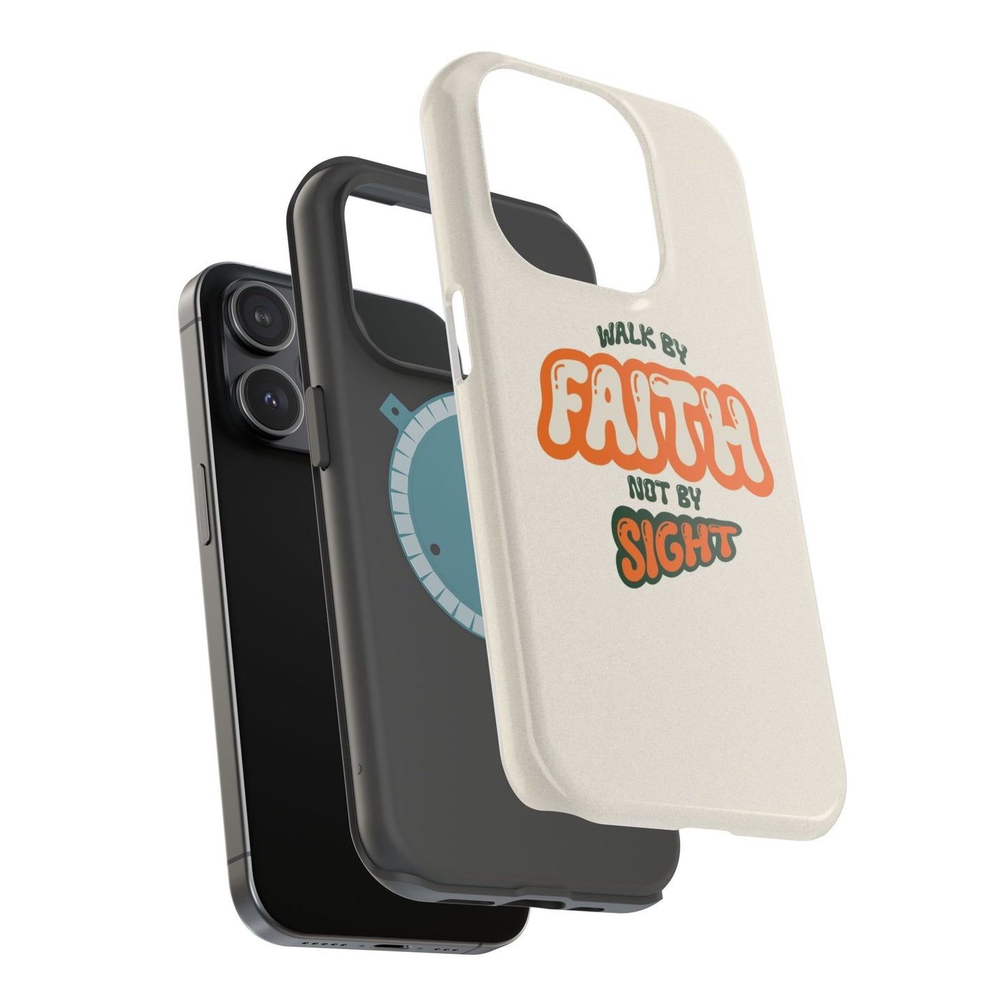 Magnetic Impact-Resistant Case — "Walk by Faith Not by Sight" Inspirational Phone Cover