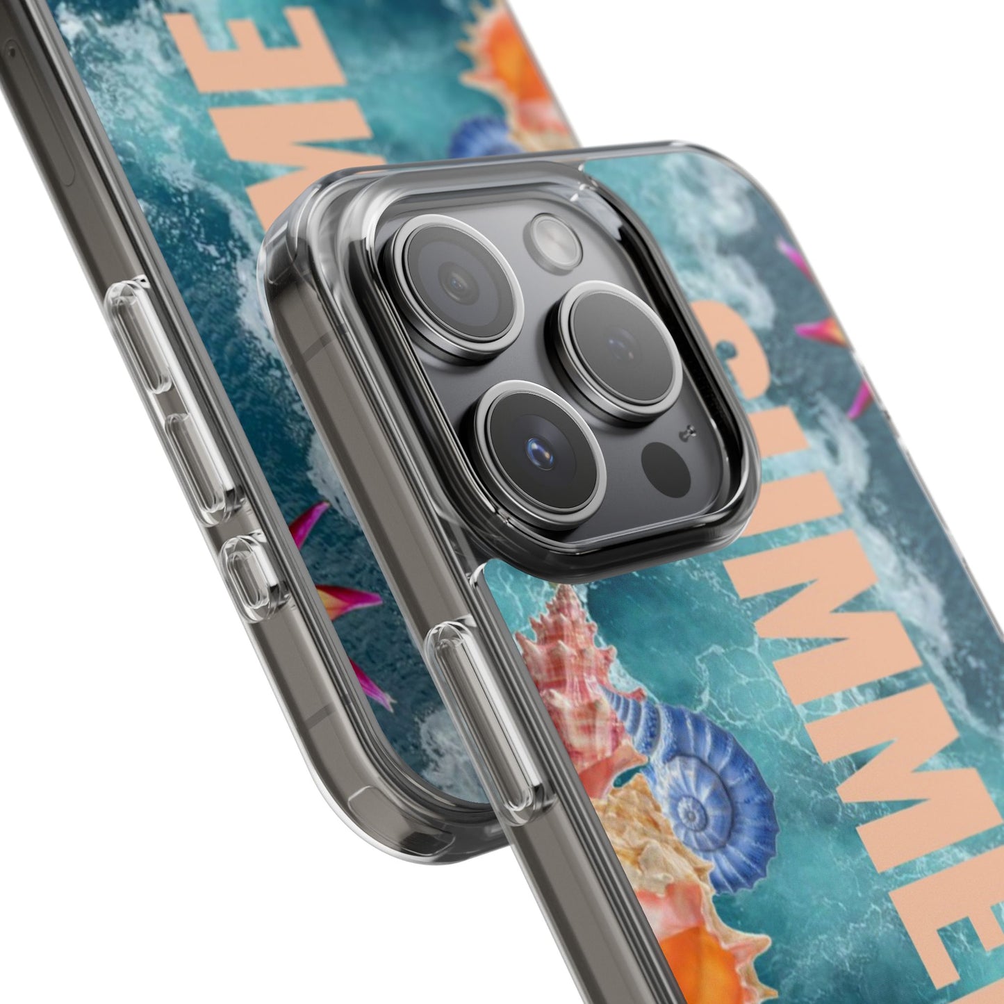 Summer Floral Clear Impact Phone Case — "SUMMER" Tropical Hibiscus Design