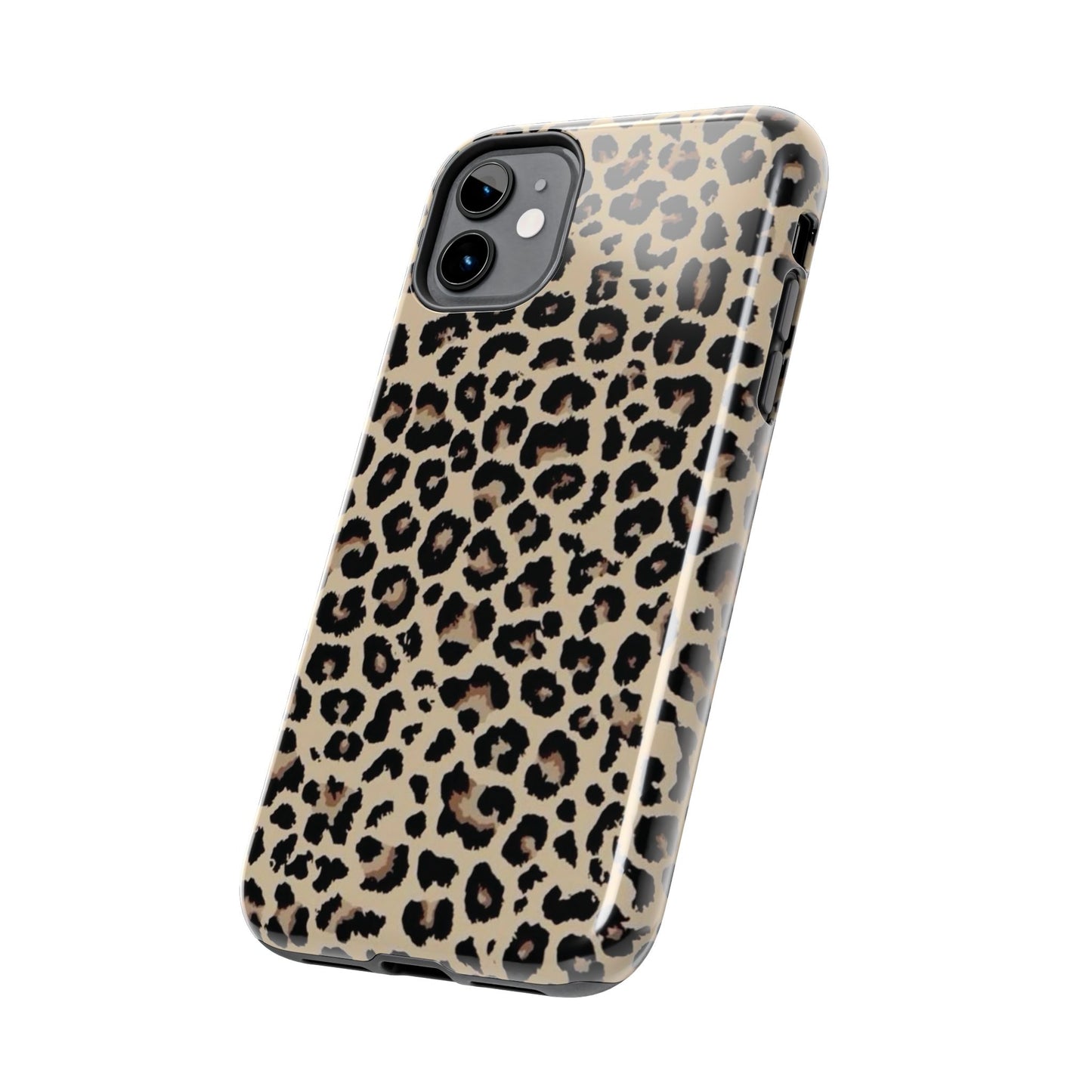 Leopard Print Tough Phone Case — Durable Protective iPhone Cover
