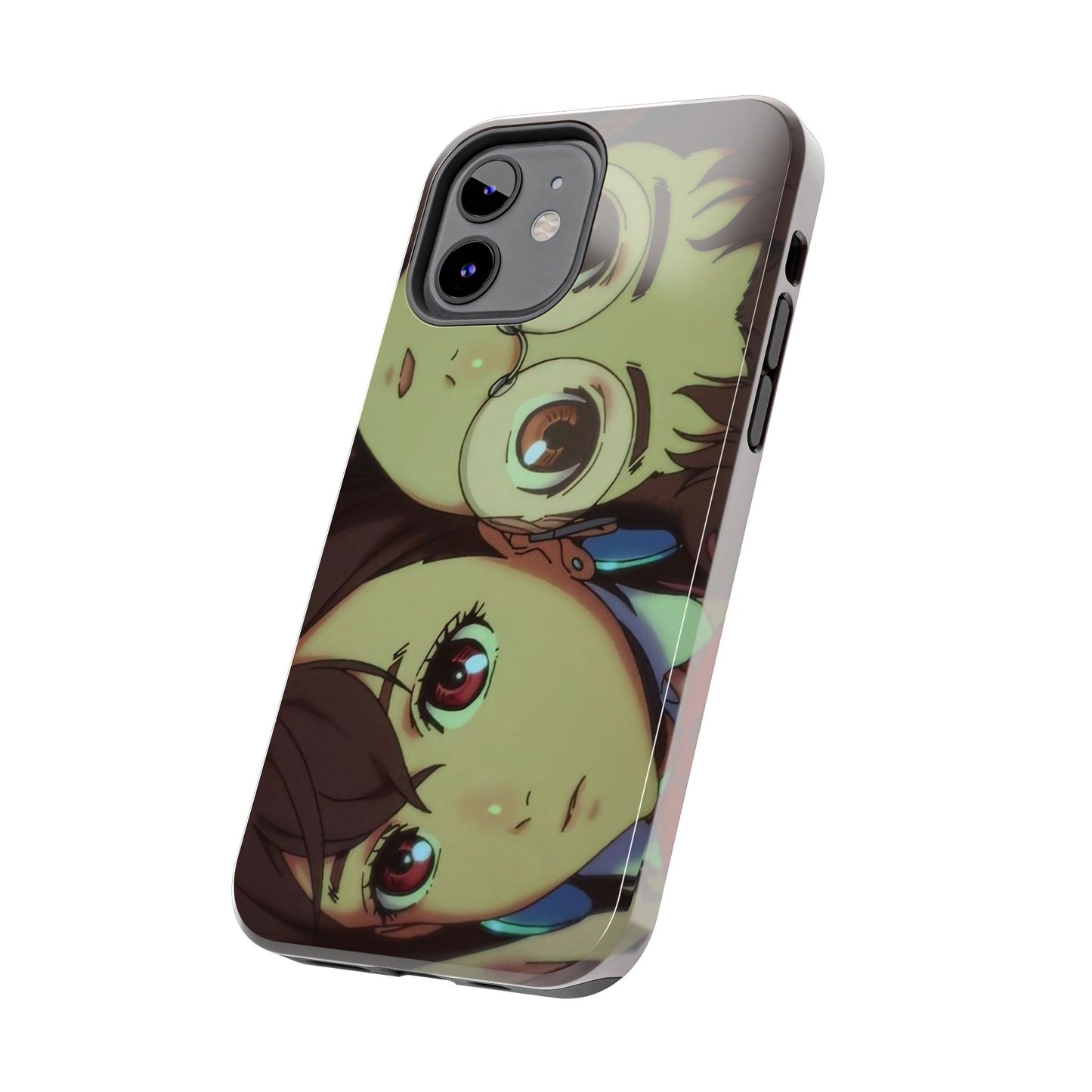 Anime Duo Tough Phone Case — Cute Chibi Sisters Protective Cover