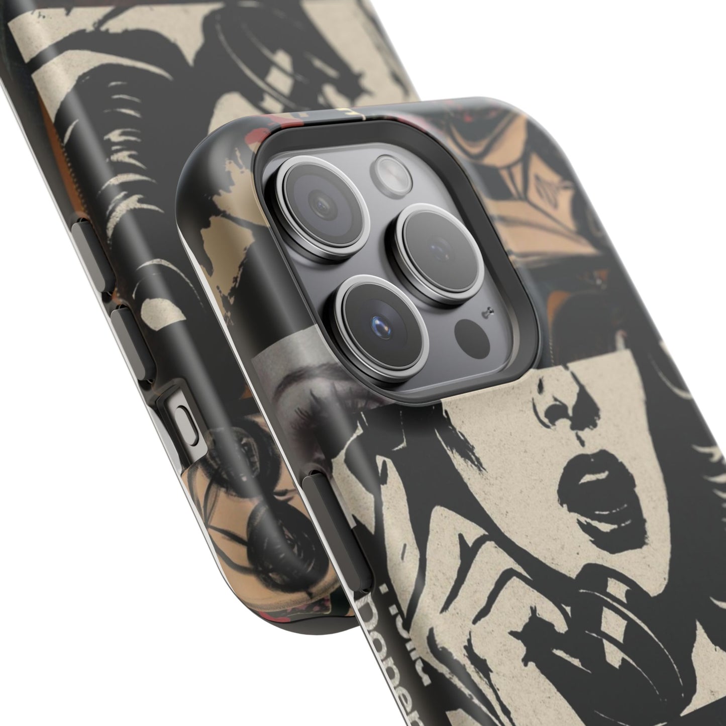 Magnetic Impact Phone Case — Retro Pop Art "Music Is My Drug" Design