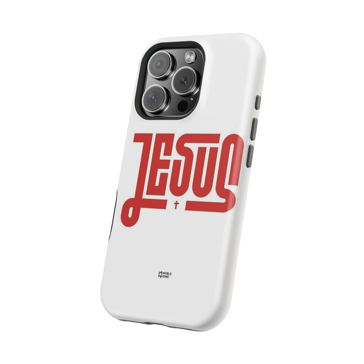 Jesus Magnetic Impact‑Resistant Phone Case — Bold Red Script Christian iPhone Cover