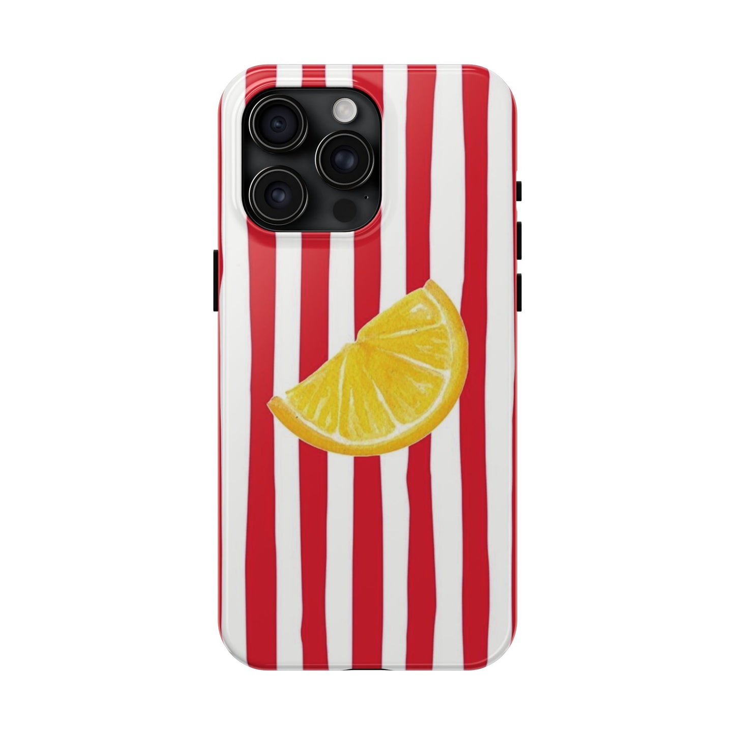Lemon Slice Red & White Stripe Tough Phone Case