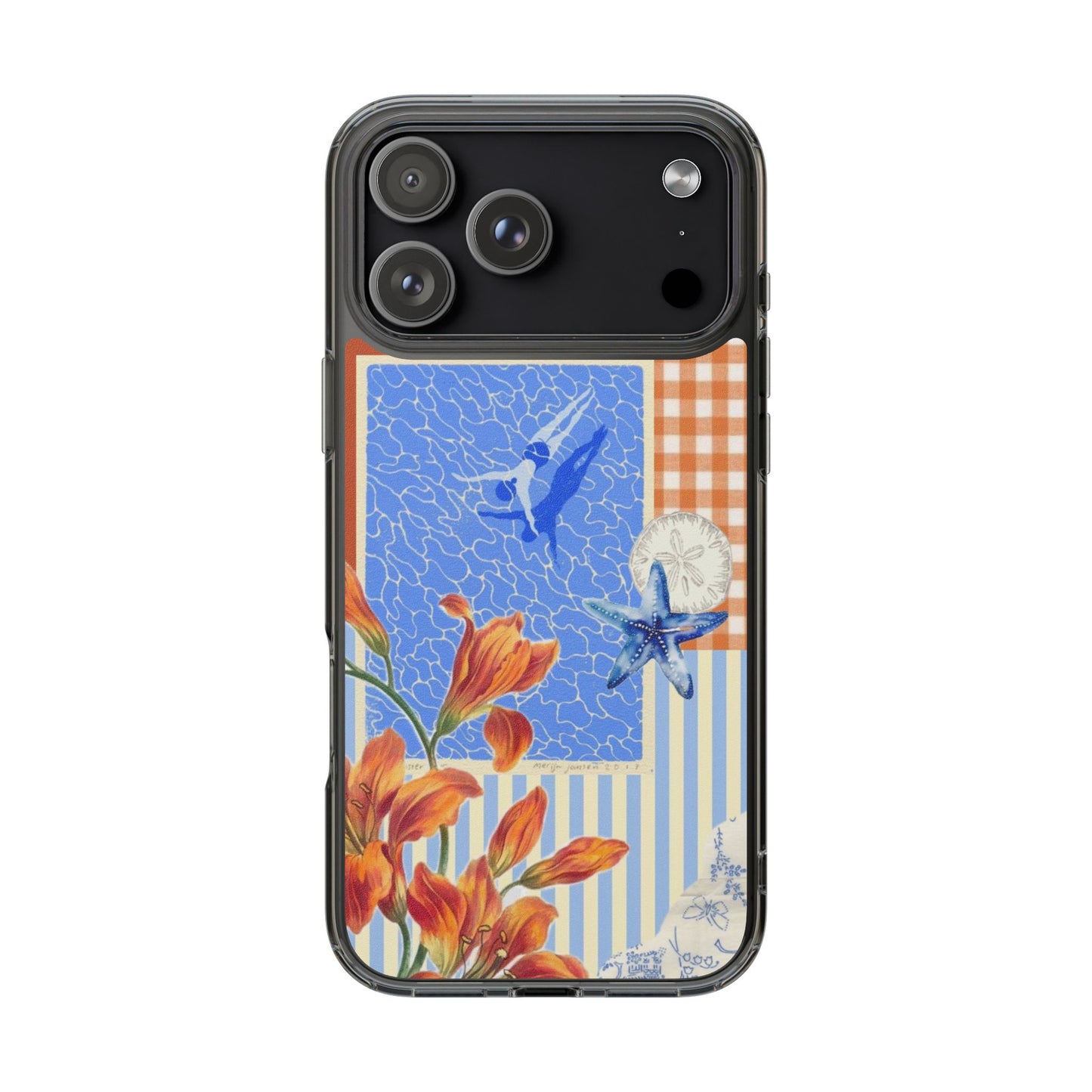 Floral Patchwork Clear Impact-Resistant Phone Case
