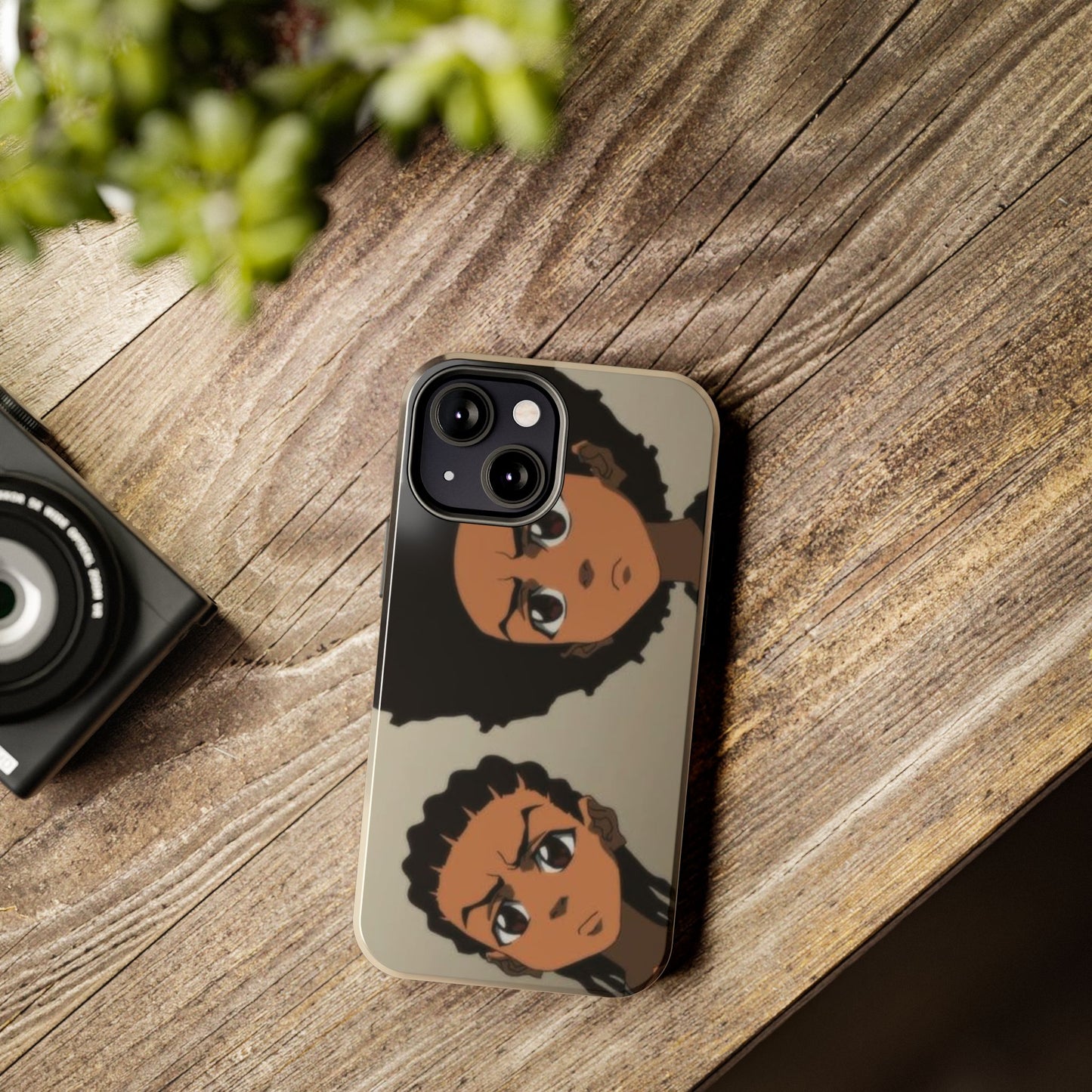 Tough Phone Case — Afro Anime Duo Face Design, Protective Shockproof Cover