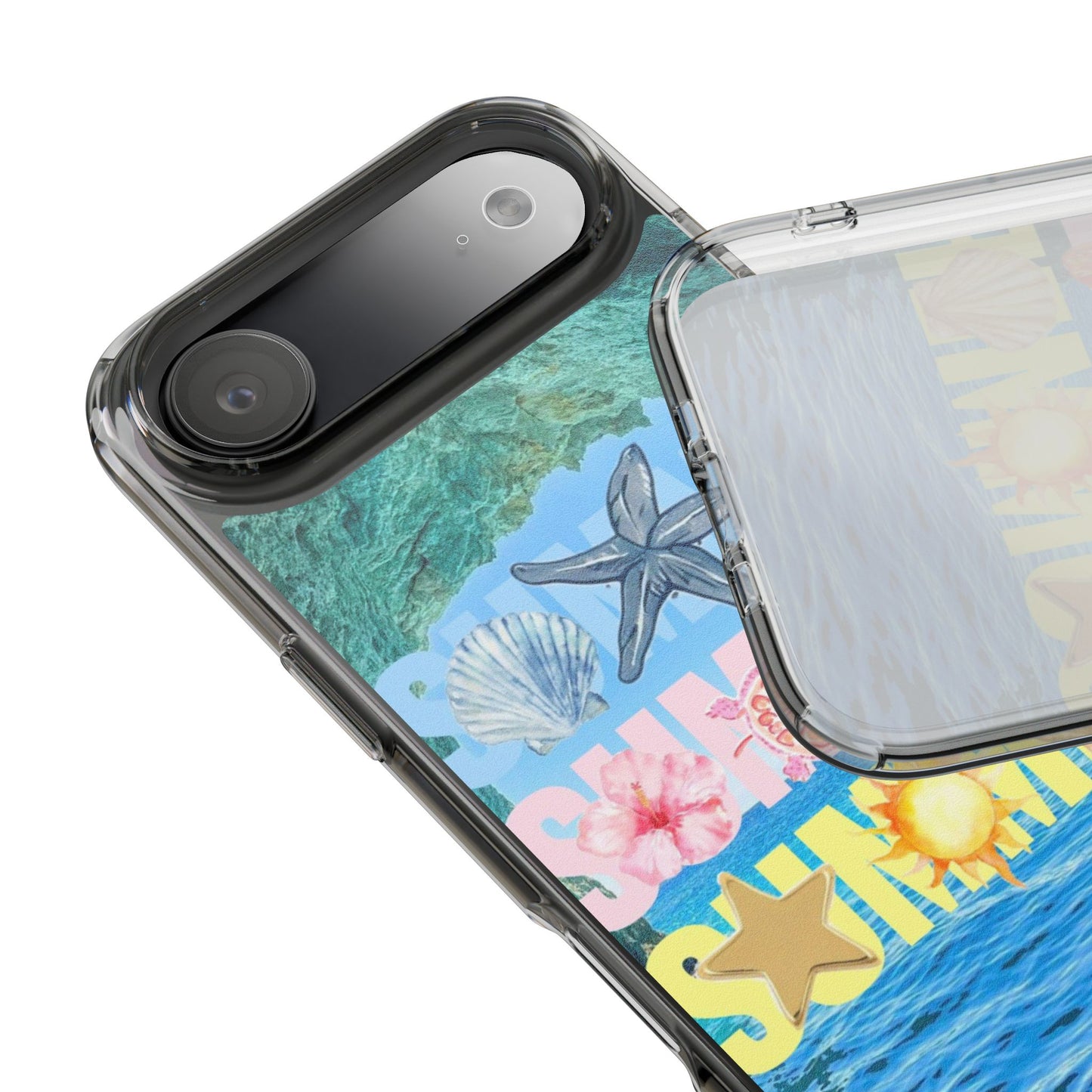 Clear Summer Beach Phone Case — Impact‑Resistant Tropical Design