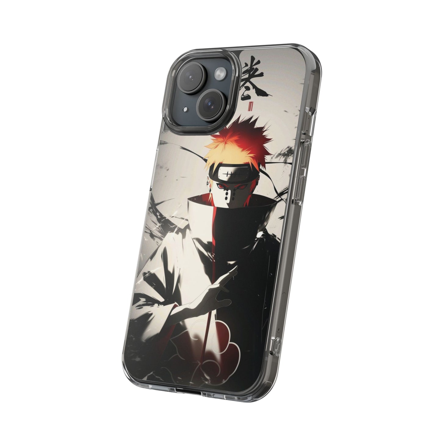 Clear Impact-Resistant Phone Case — Anime Akatsuki Shadow Design