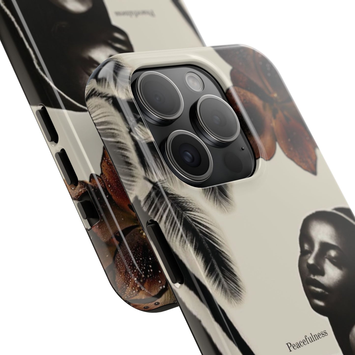 Tough Phone Case — "Peacefulness" Artistic Black Woman Floral Design