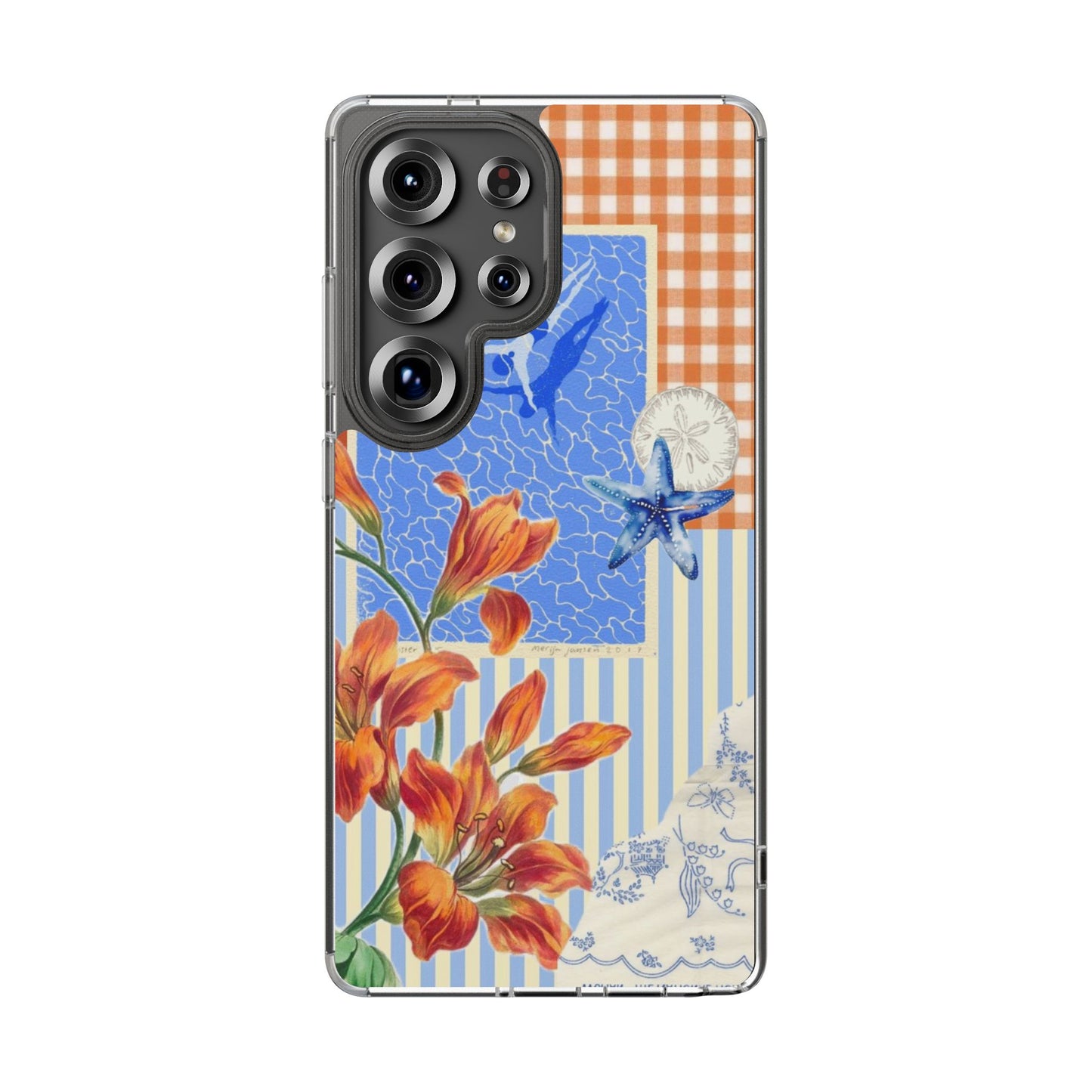 Floral Patchwork Clear Impact-Resistant Phone Case