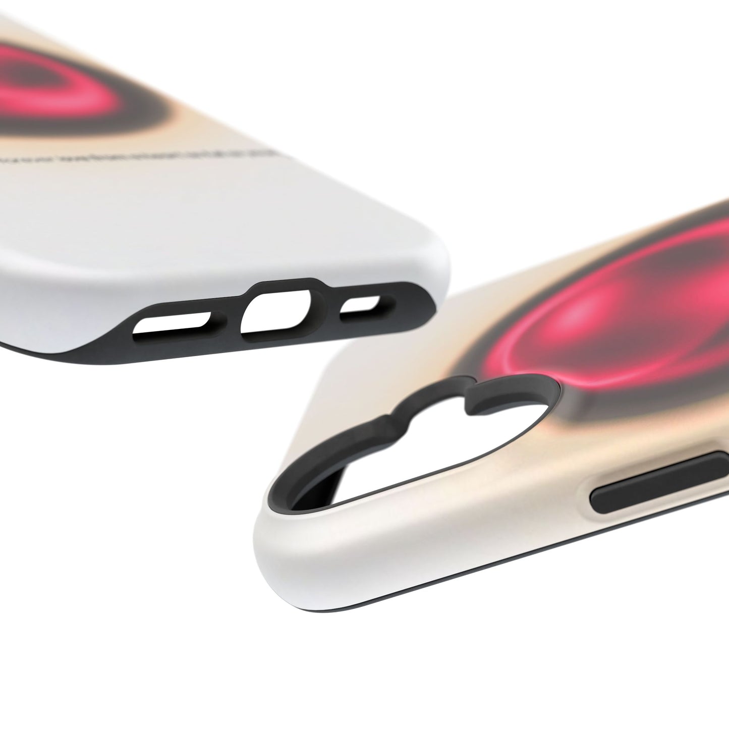 Protective Phone Case — Red Pearl Heart Design with 'You deserve a forever love' Text