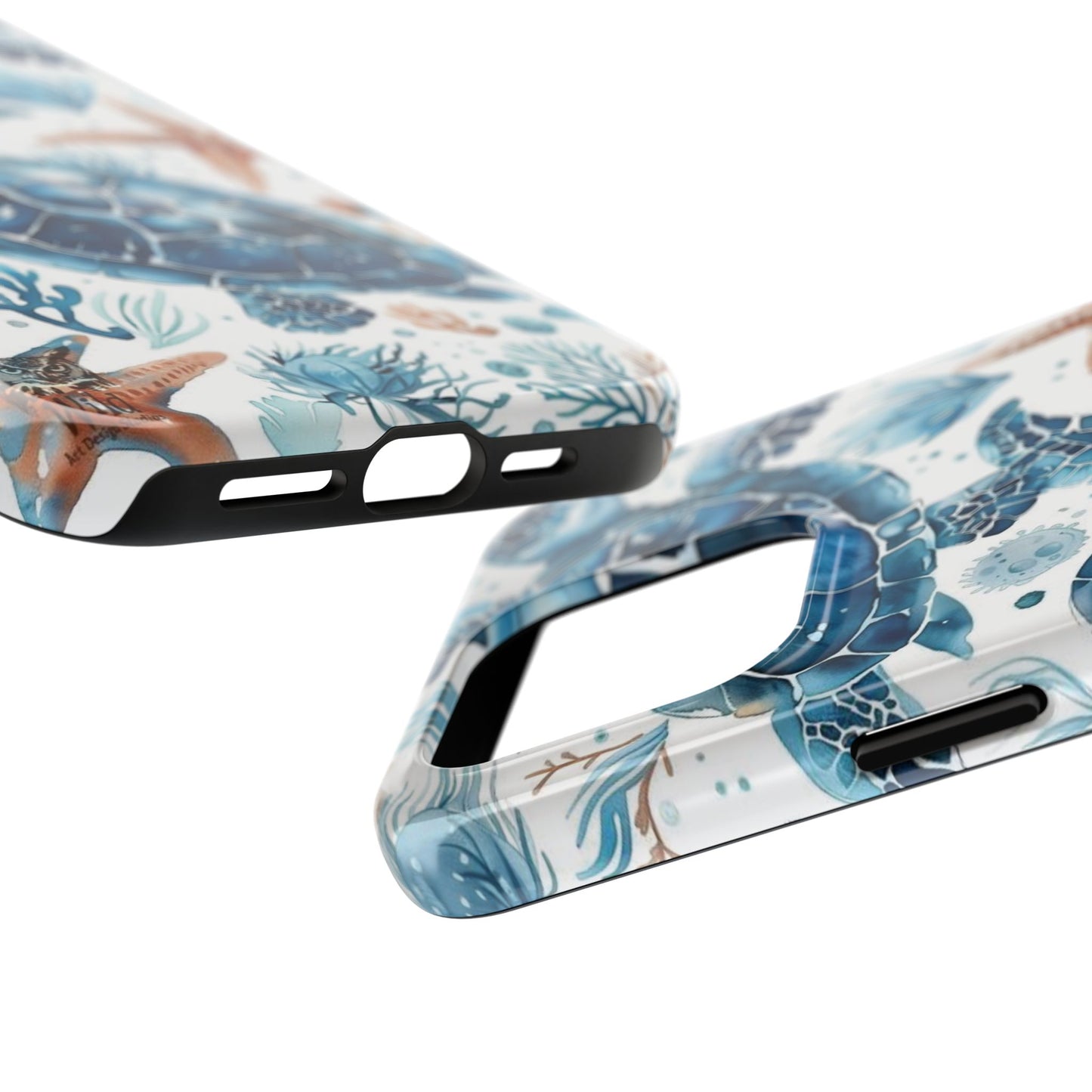Sea Turtle Tough Phone Case — Blue Ocean Marine Life Protective Cover