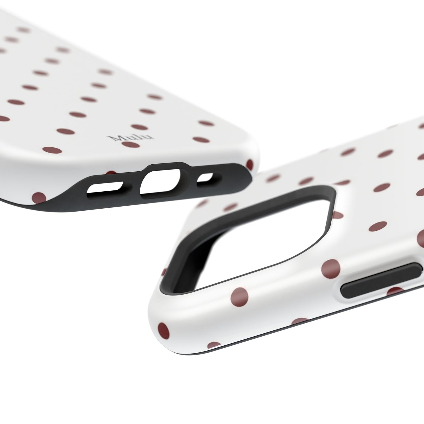 Polka Dot Magnetic Impact-Resistant Phone Case — Red Dots on White
