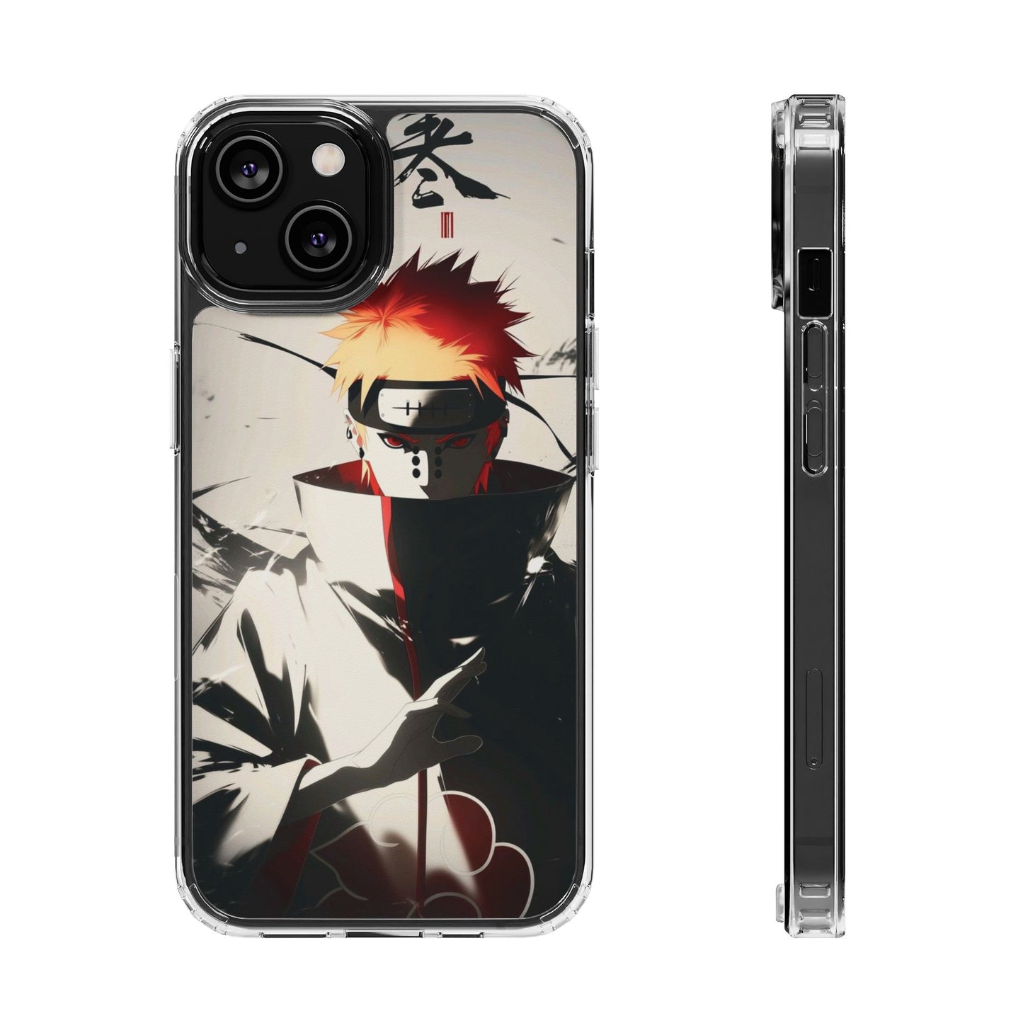 Clear Impact-Resistant Phone Case — Anime Akatsuki Shadow Design