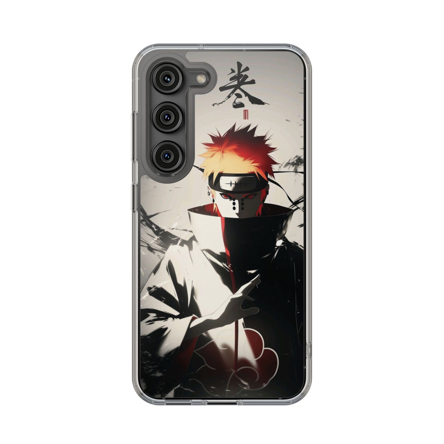Clear Impact-Resistant Phone Case — Anime Akatsuki Shadow Design