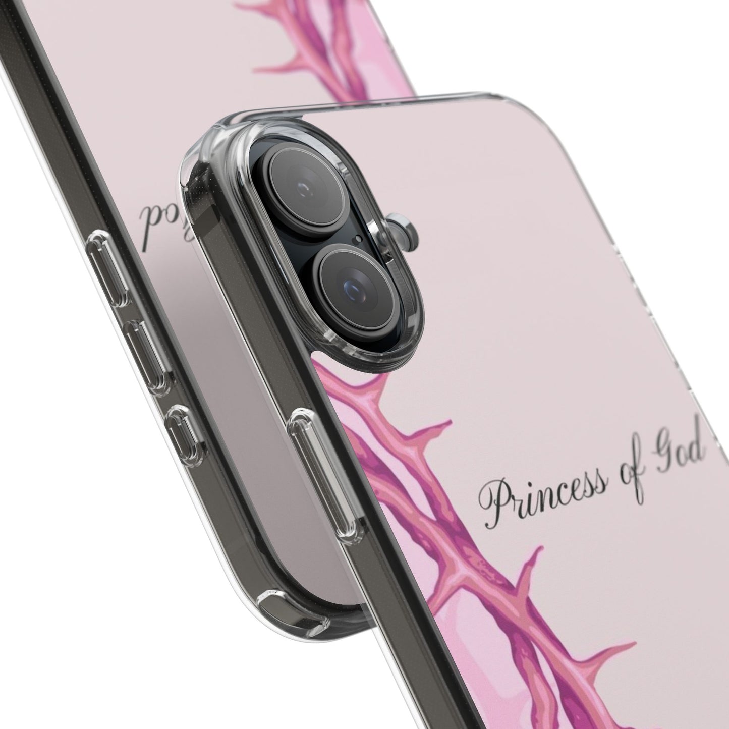Phone Case — "Princess of God" Pink Crown of Thorns Clear Impact-Resistant Case
