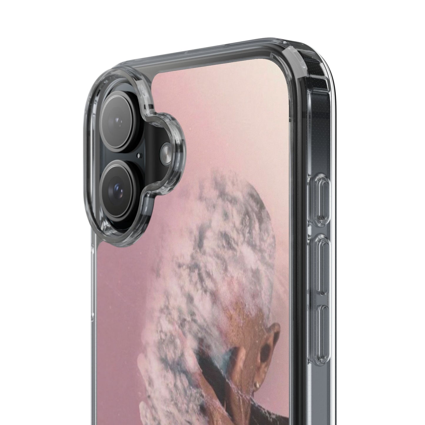 Clear Phone Case — Pink Floral Smoke Art iPhone Case