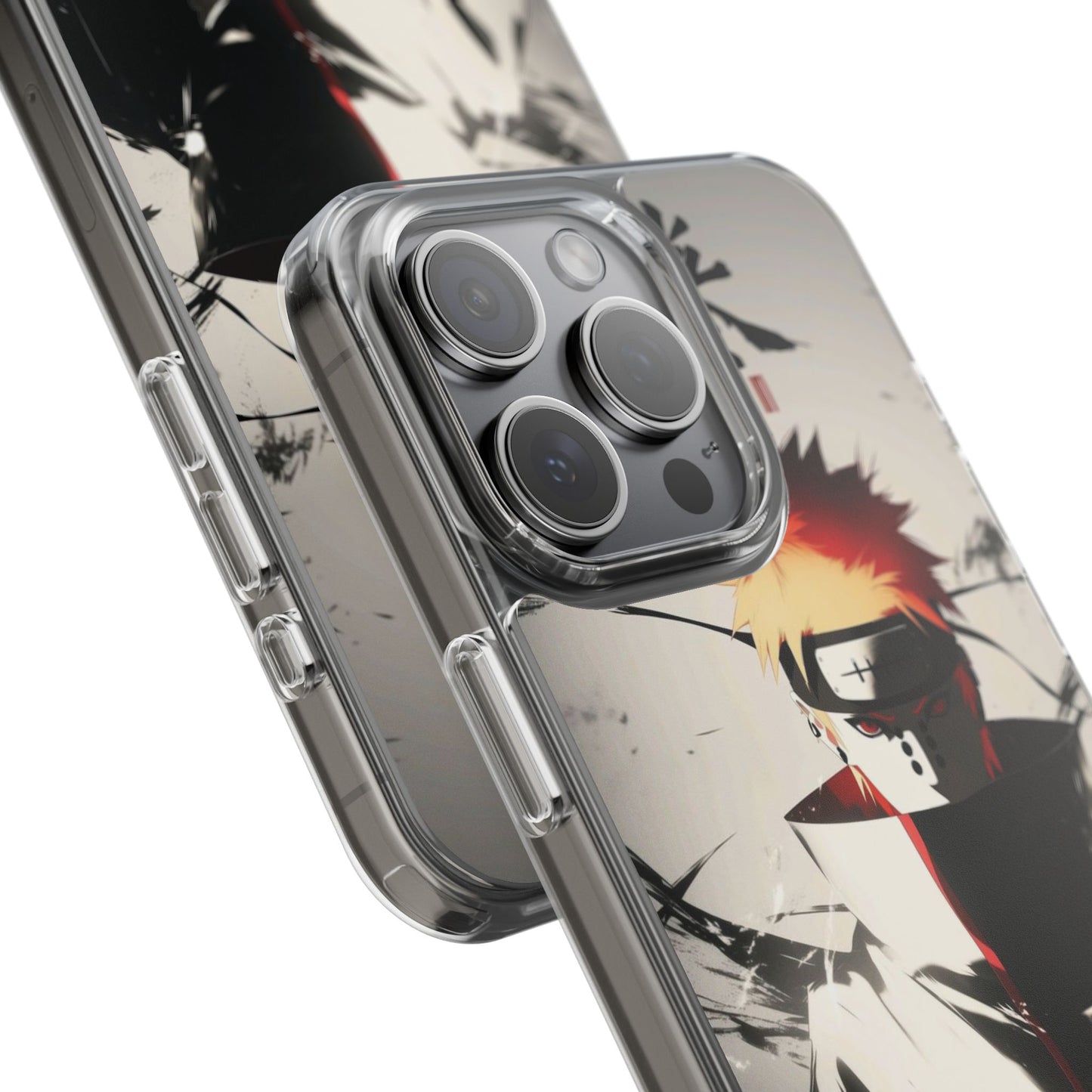 Clear Impact-Resistant Phone Case — Anime Akatsuki Shadow Design