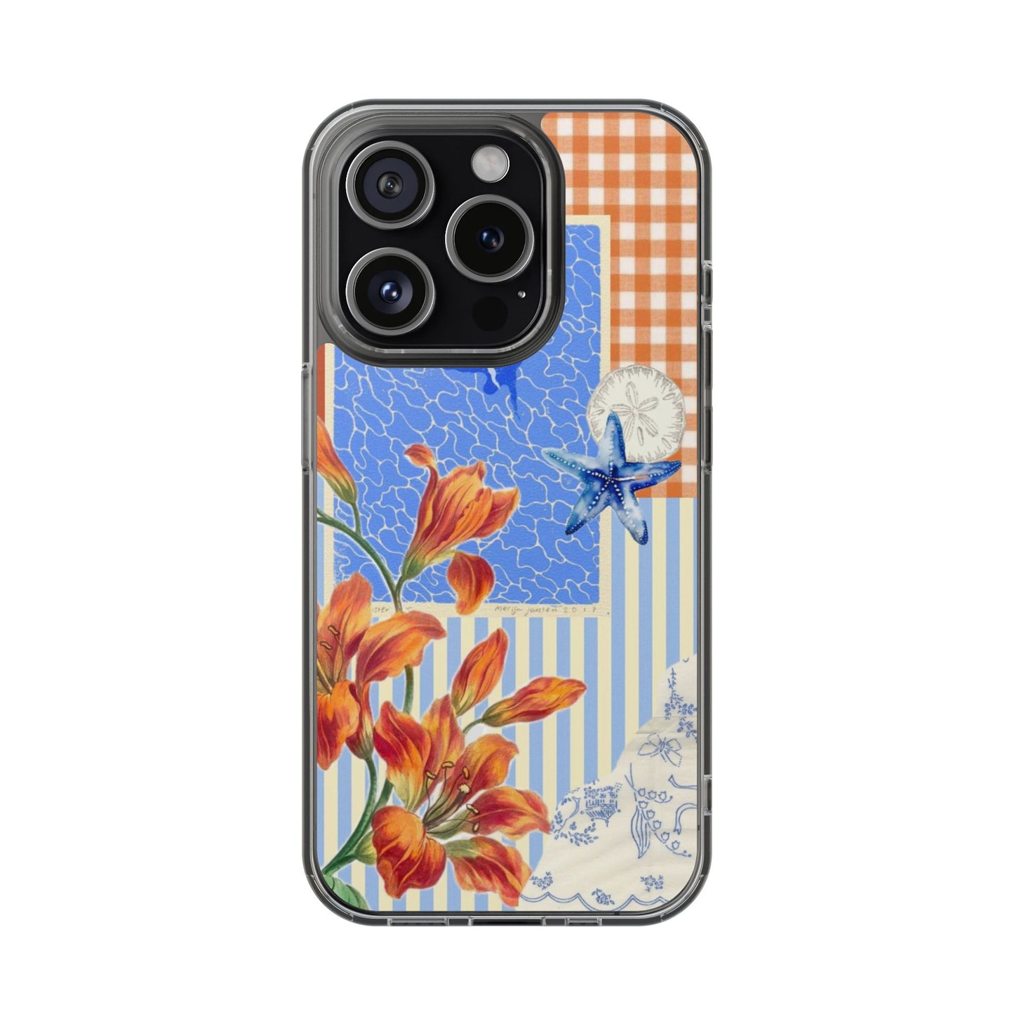 Floral Patchwork Clear Impact-Resistant Phone Case