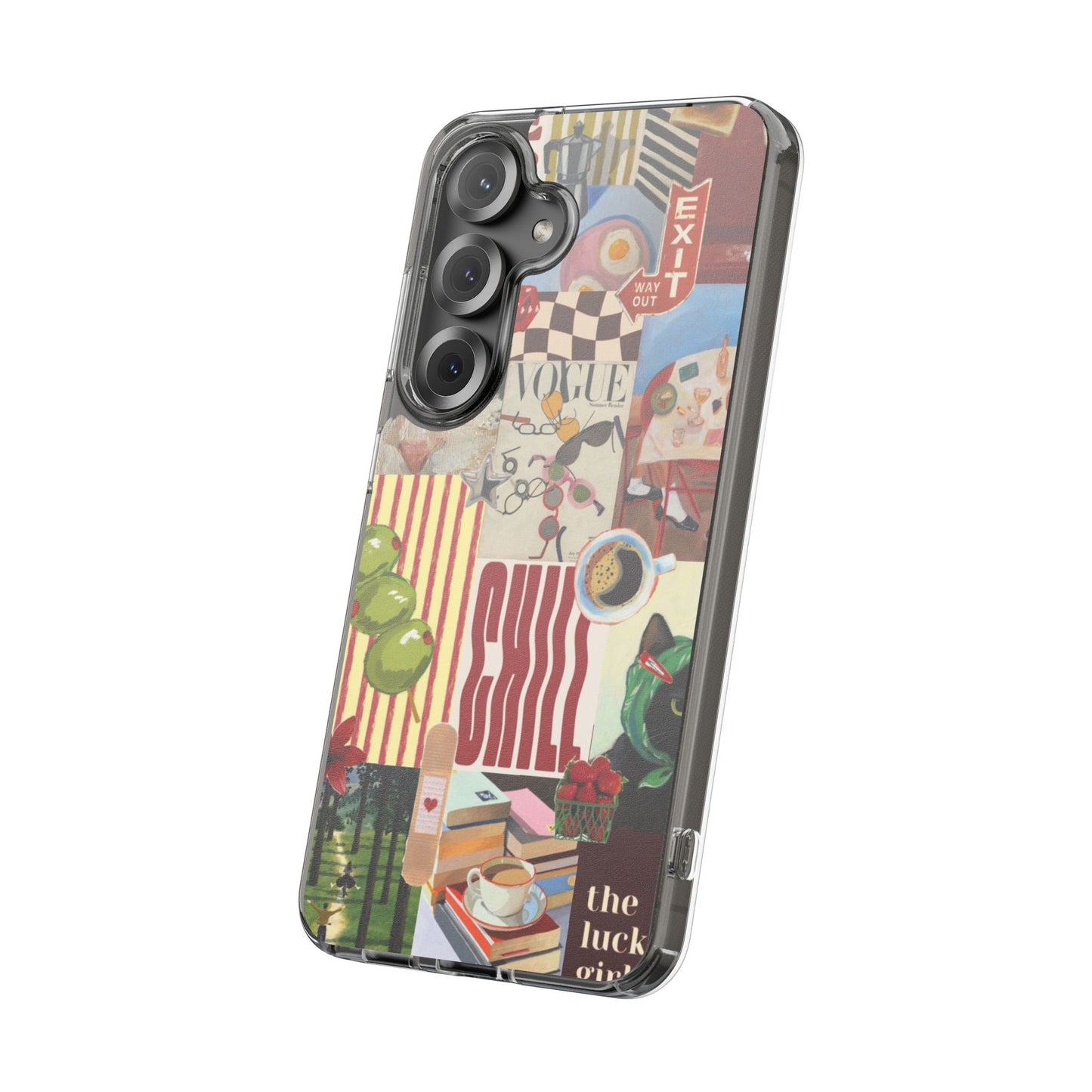 Collage Vintage Aesthetic Clear Impact-Resistant Phone Case