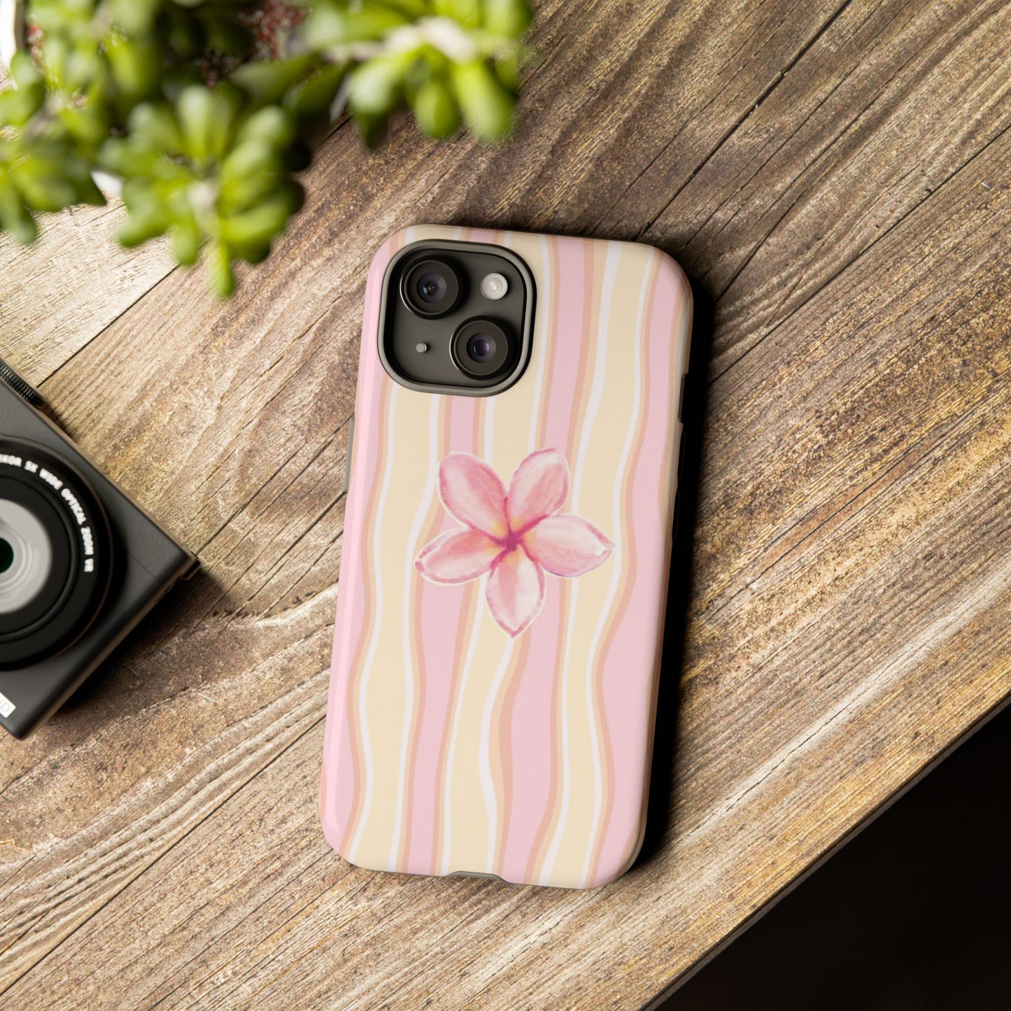 Pink Plumeria Phone Case - Tropical Floral Tough Phone Case