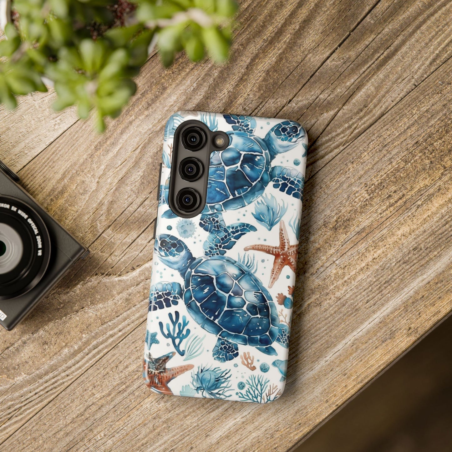 Sea Turtle Tough Phone Case — Blue Ocean Marine Life Protective Cover