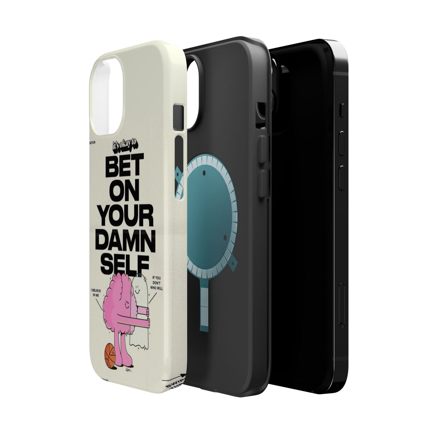 Magnetic Impact-Resistant Case — "Bet On Your Damn Self" Motivational Phone Cover