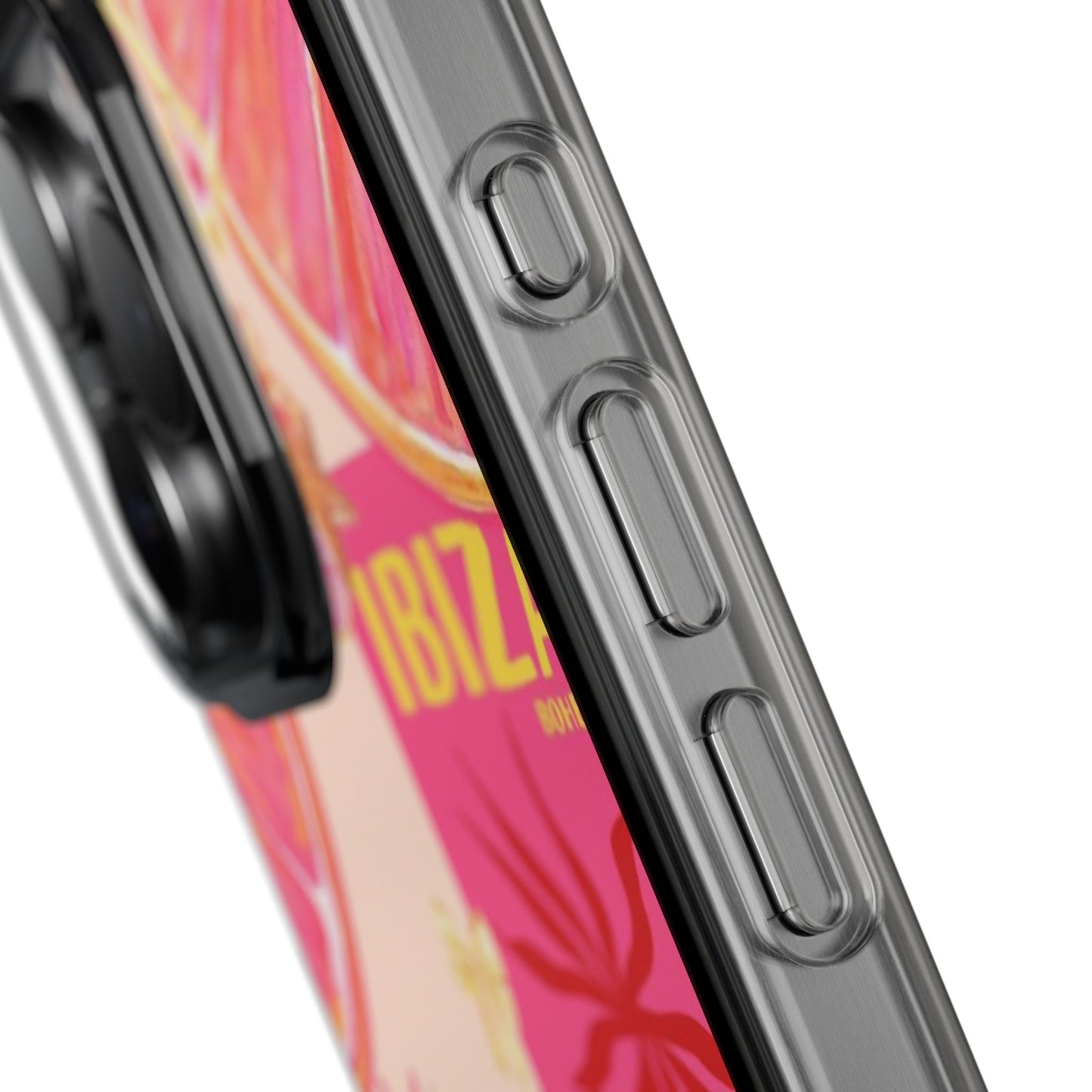 Clear Impact Phone Case — Pink Ibiza Citrus Floral Design
