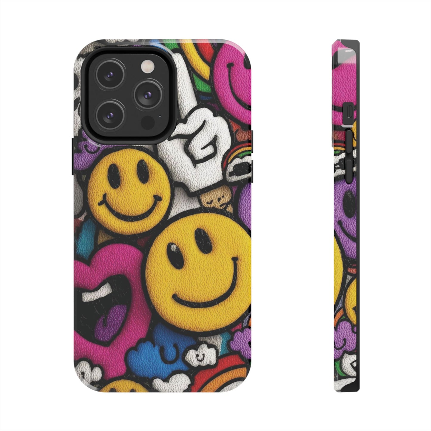 Smiley Graffiti Tough Phone Case – Colorful Urban Art Protection