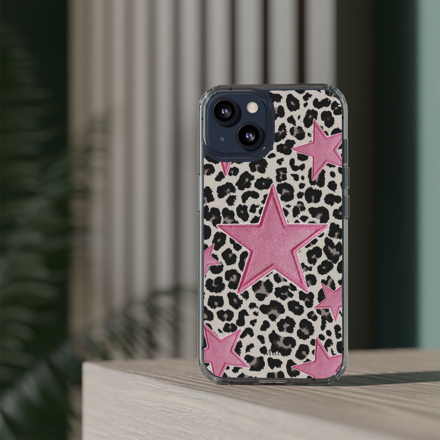 Pink Star Leopard Clear Impact Phone Case