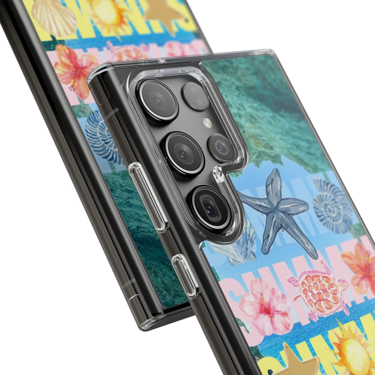 Clear Summer Beach Phone Case — Impact‑Resistant Tropical Design