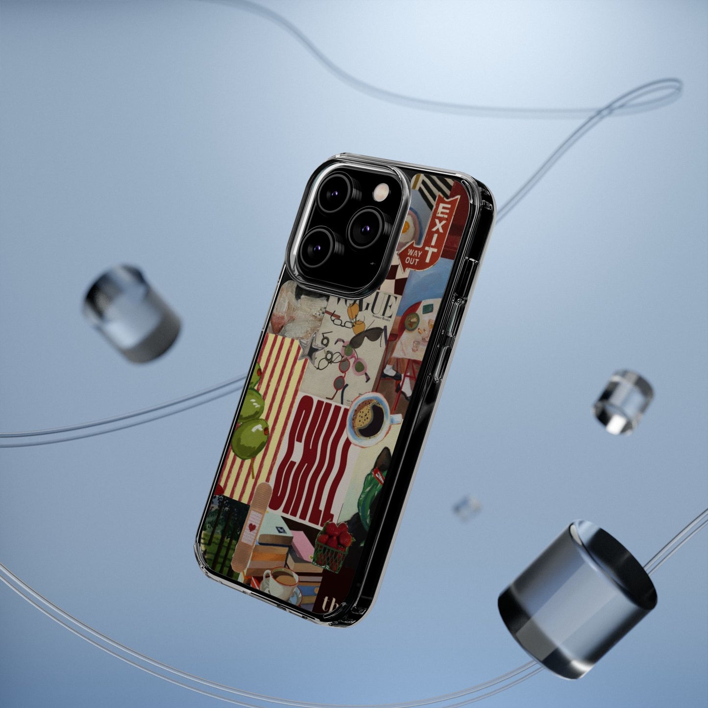 Collage Vintage Aesthetic Clear Impact-Resistant Phone Case