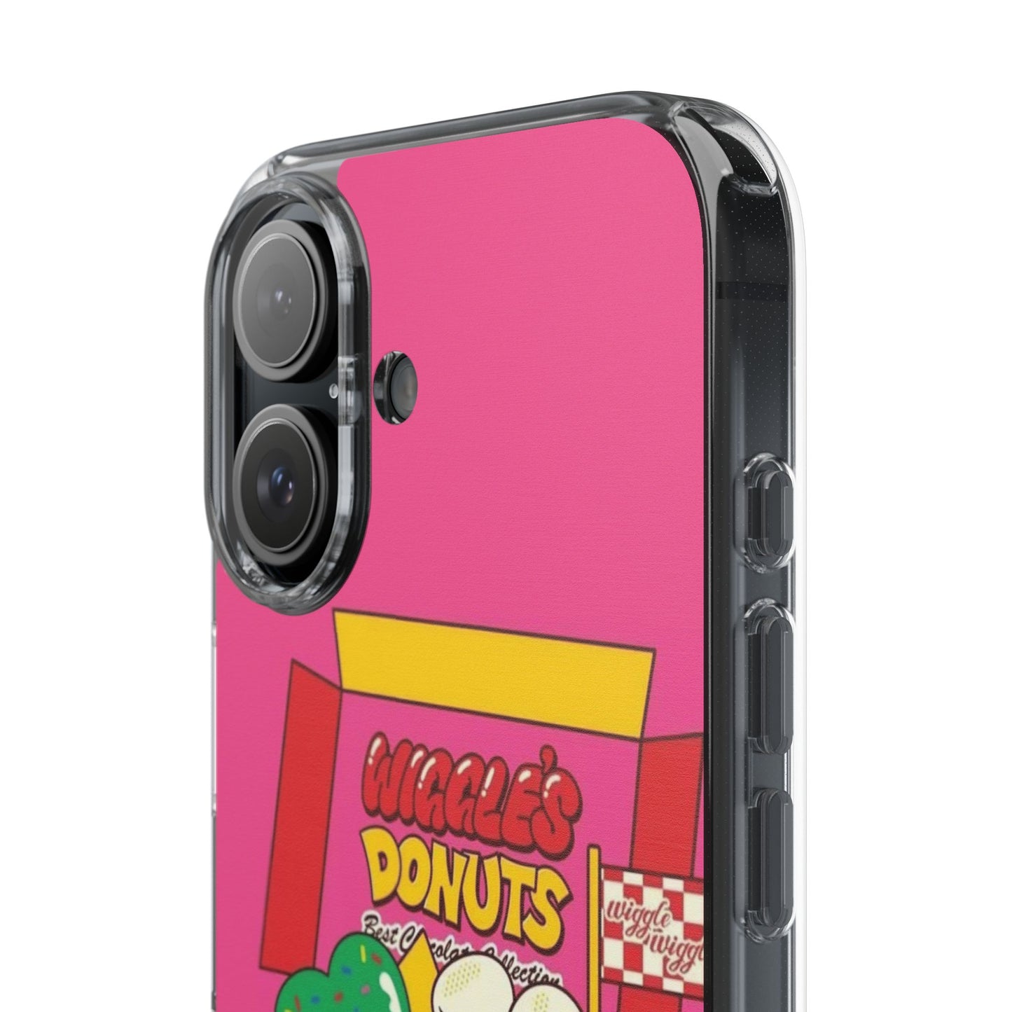 Donut Box Cute Phone Case — Clear Impact‑Resistant iPhone Cover with Smiling Donuts