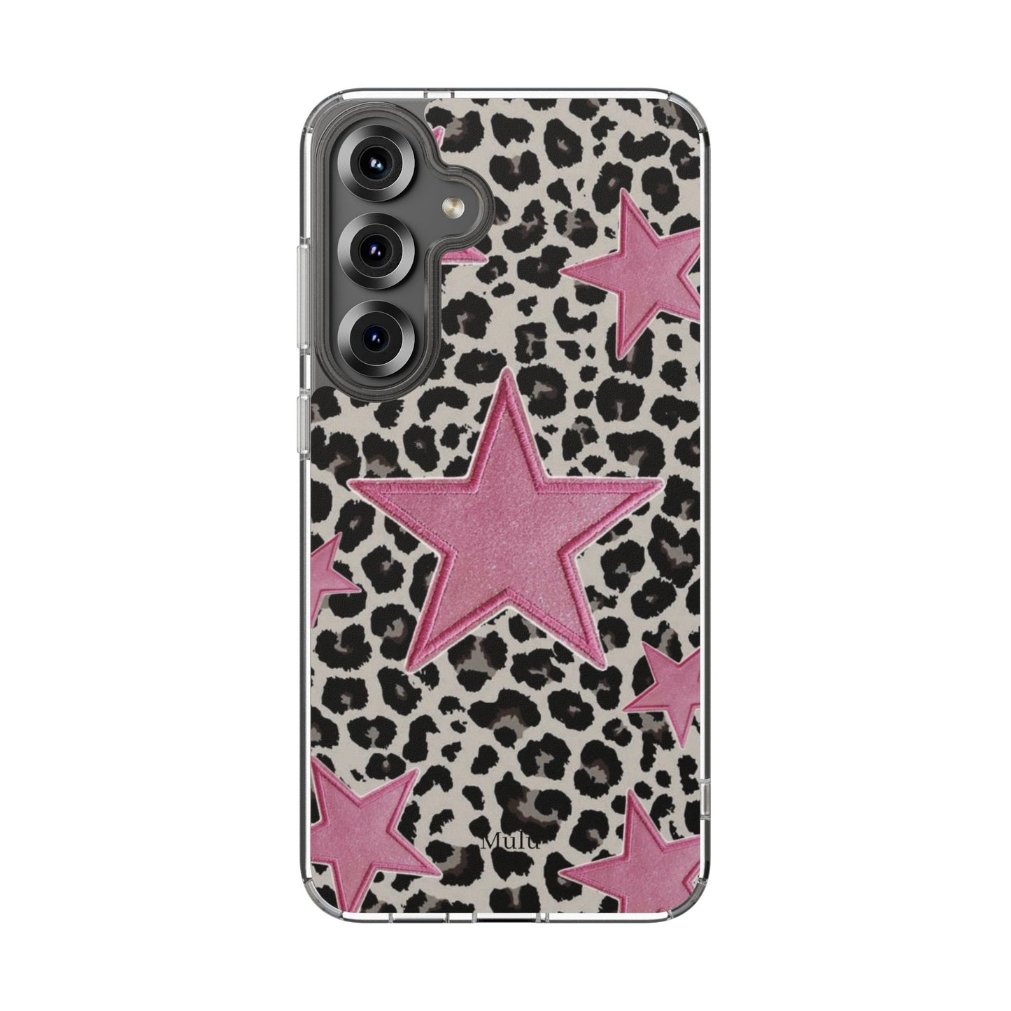 Pink Star Leopard Clear Impact Phone Case