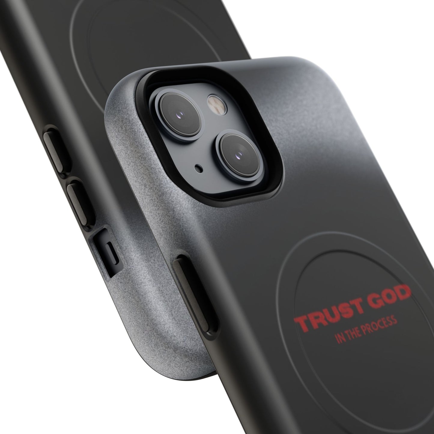 MagSafe Phone Case — "Trust God in the Process" Black Magnetic Tough Case