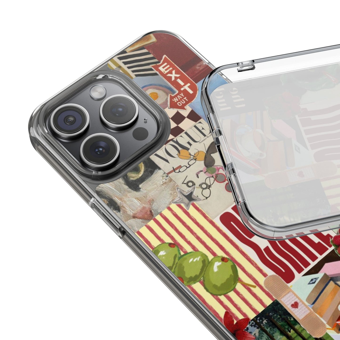 Collage Vintage Aesthetic Clear Impact-Resistant Phone Case
