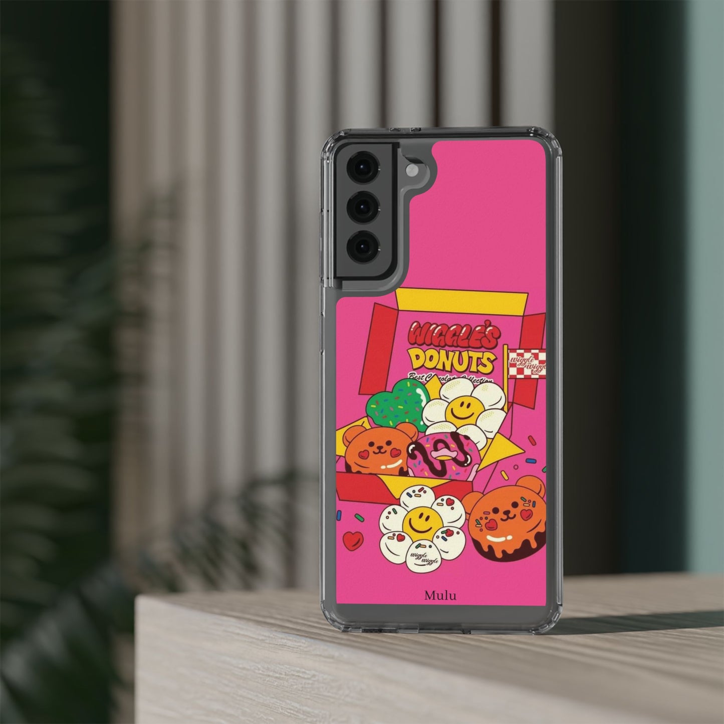 Donut Box Cute Phone Case — Clear Impact‑Resistant iPhone Cover with Smiling Donuts