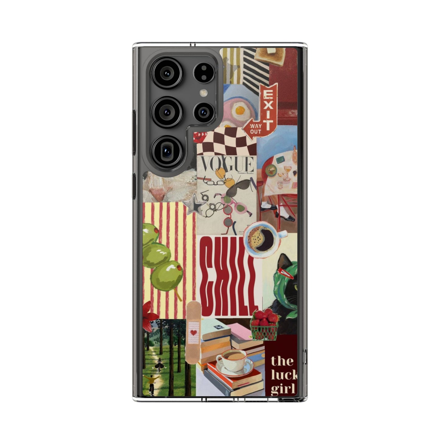 Collage Vintage Aesthetic Clear Impact-Resistant Phone Case