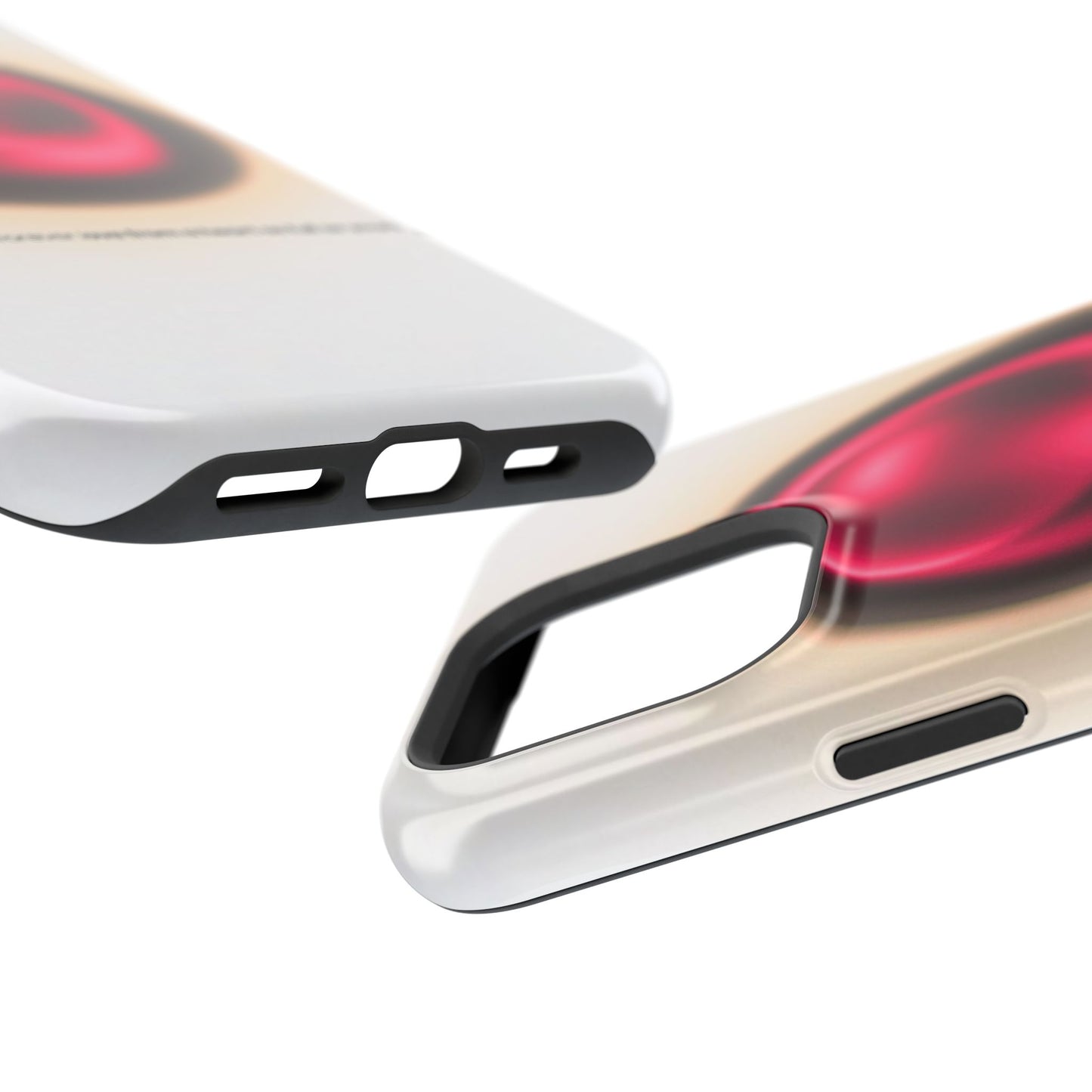 Protective Phone Case — Red Pearl Heart Design with 'You deserve a forever love' Text